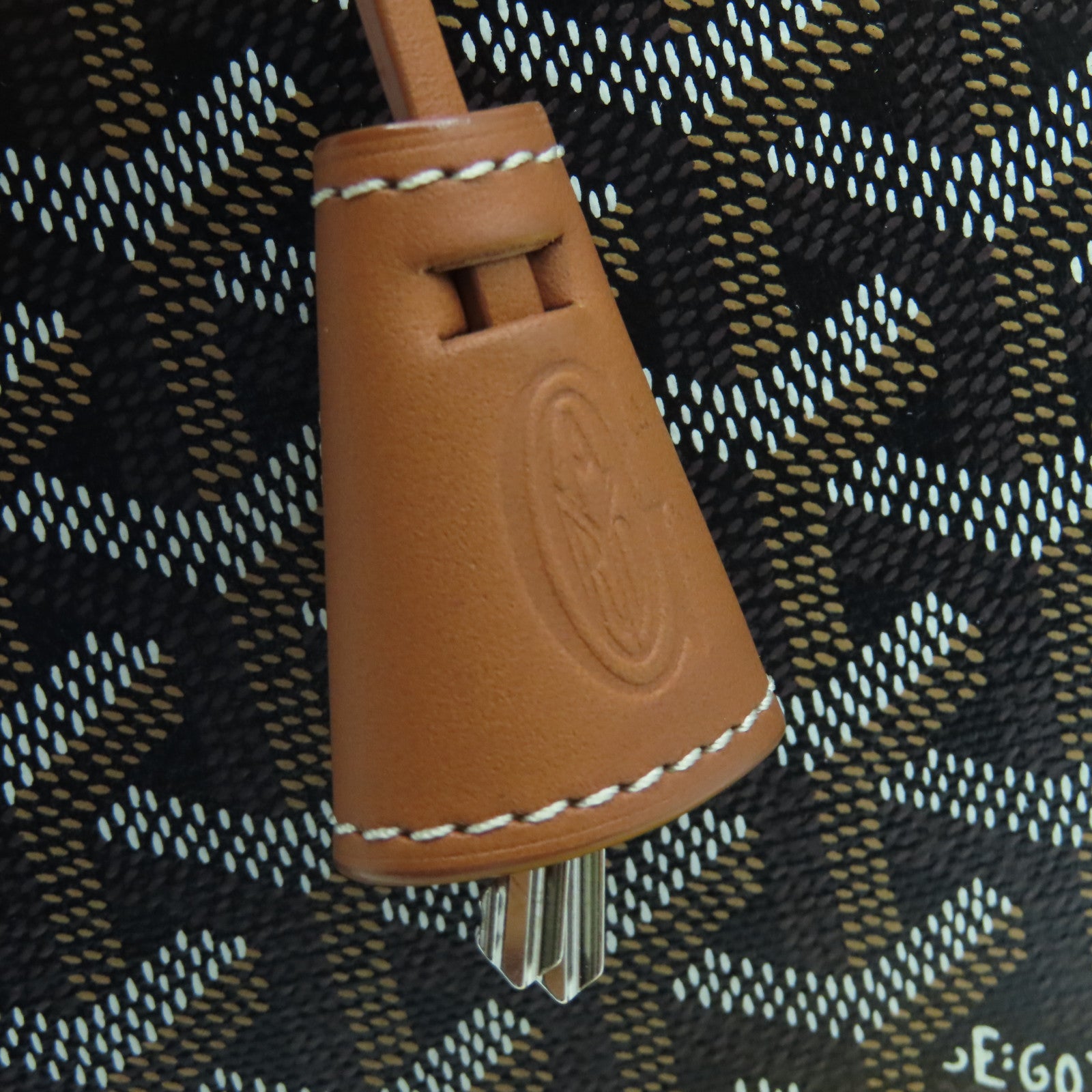 GOYARD 涂层帆布Vendome银扣手挽袋黑色/啡色