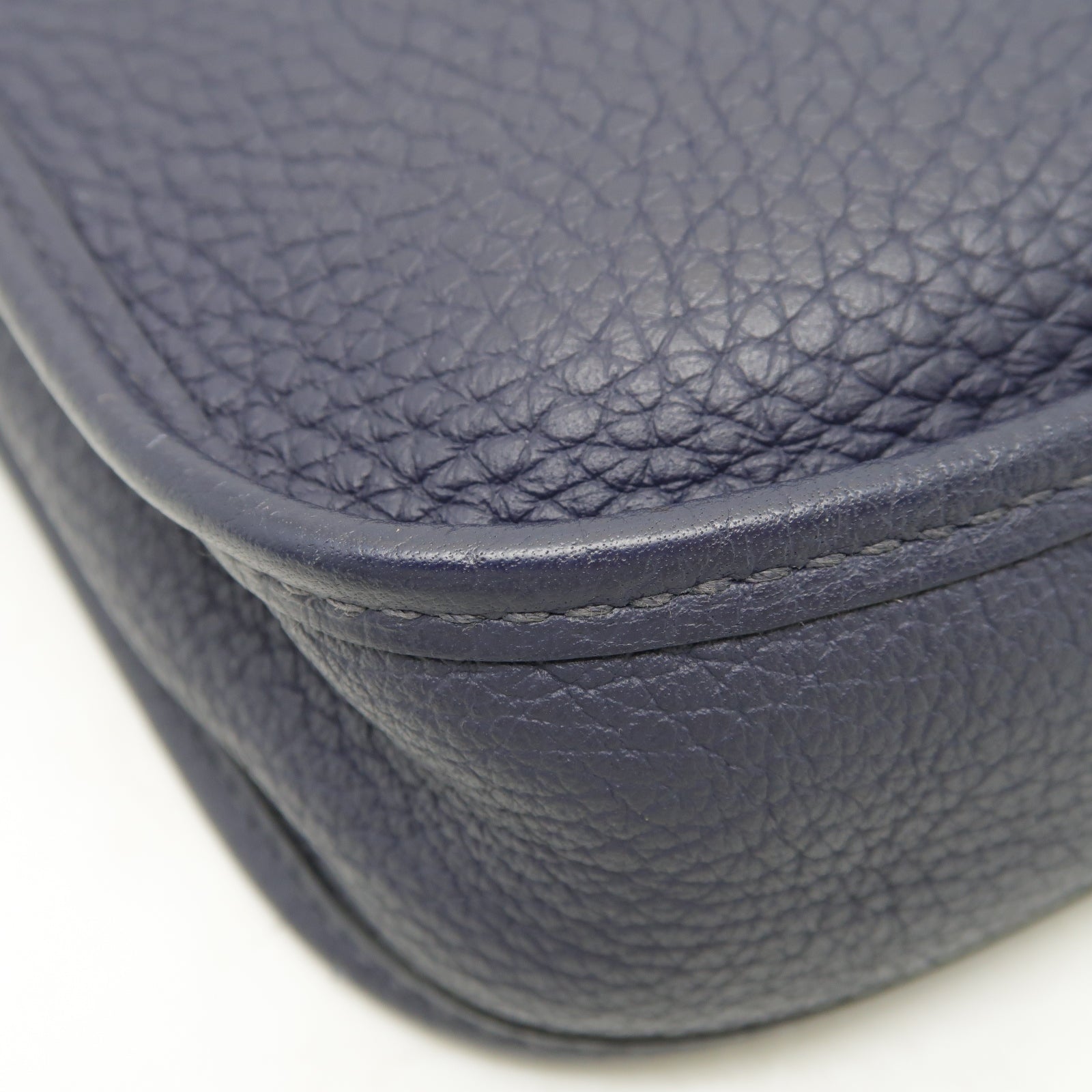 HERMES Clemence皮革Evelyne TPM金扣肩背袋深藍色