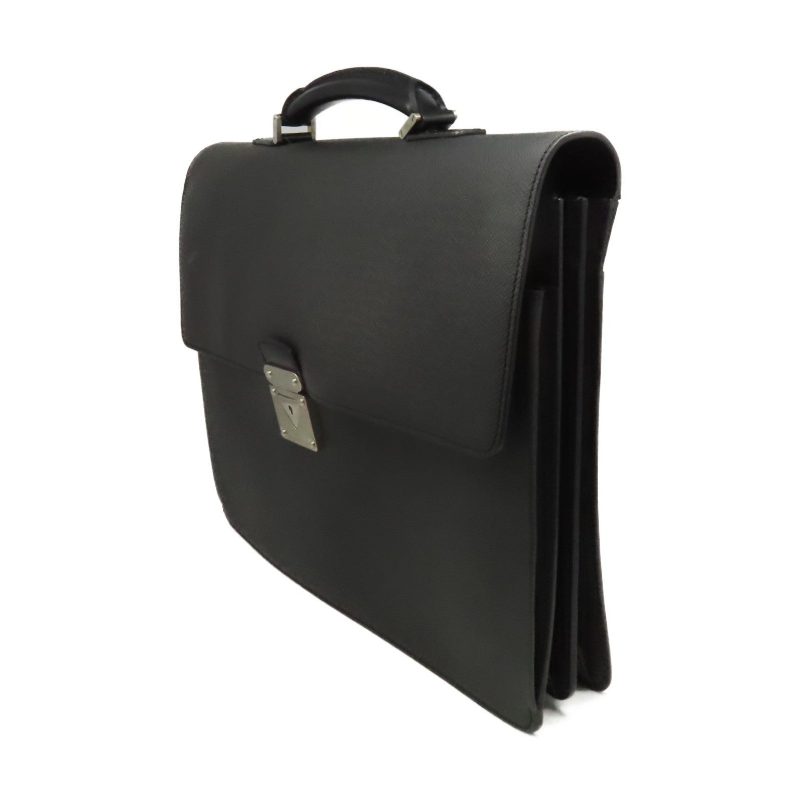 LOUIS VUITTON Taiga Robusto 2 Business Bag銀扣公事袋黑色