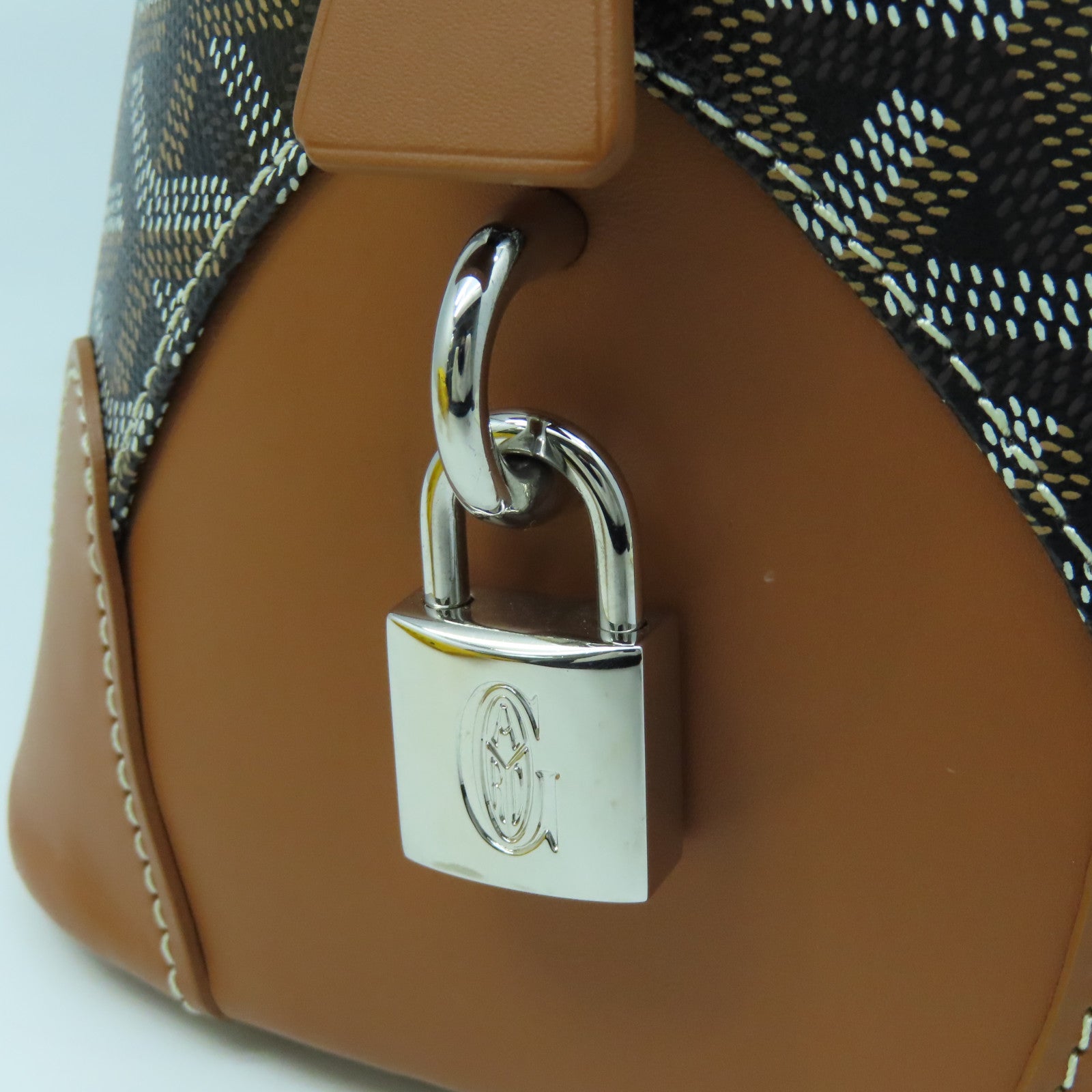 GOYARD 涂层帆布Vendome银扣手挽袋黑色/啡色