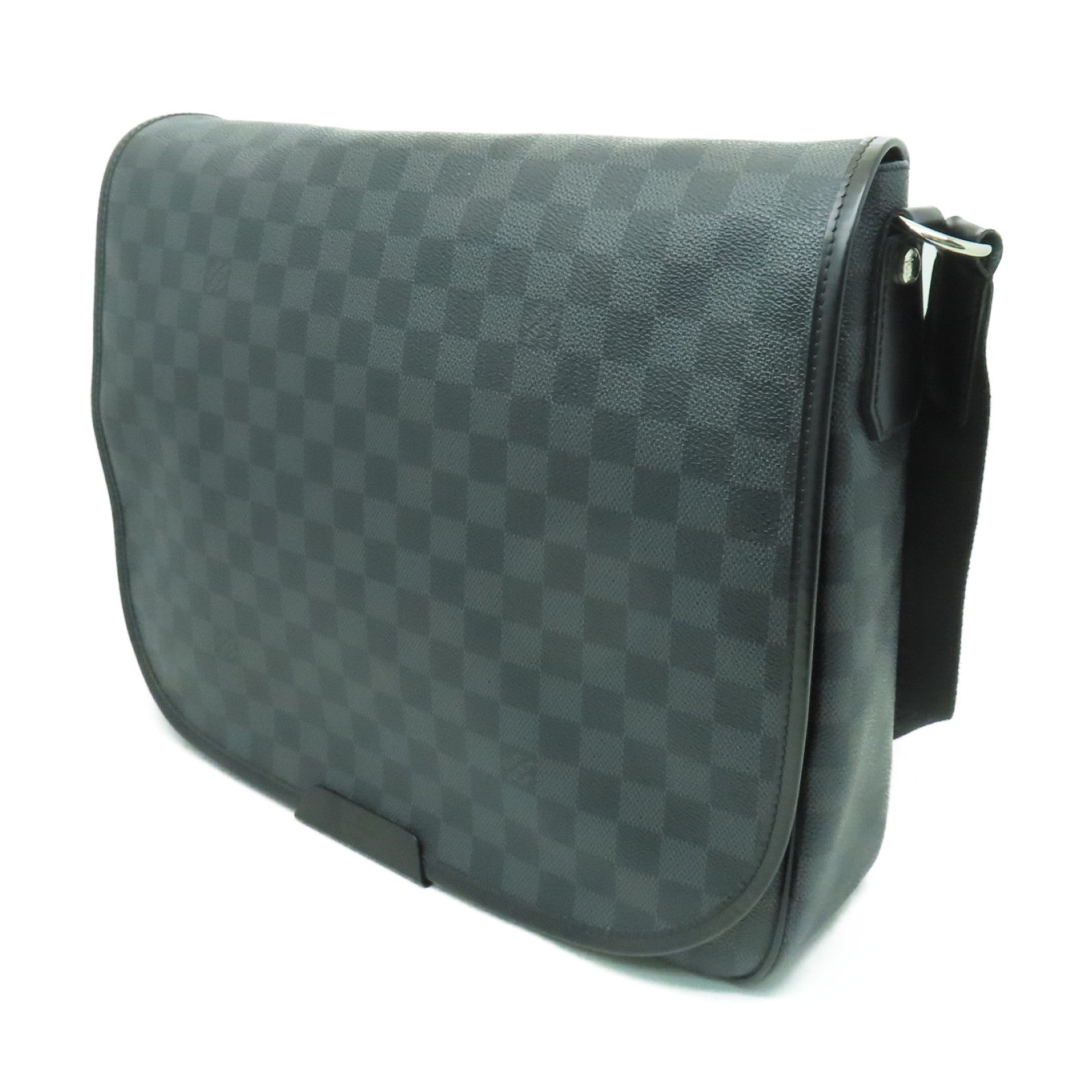 LOUIS VUITTON 【激減優惠】 Graphite Daniel MM銀扣肩背袋黑色/灰色