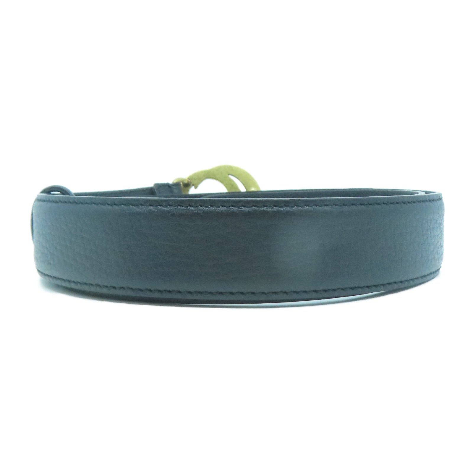 GUCCI 皮革Belt 85cm金扣皮帶黑色