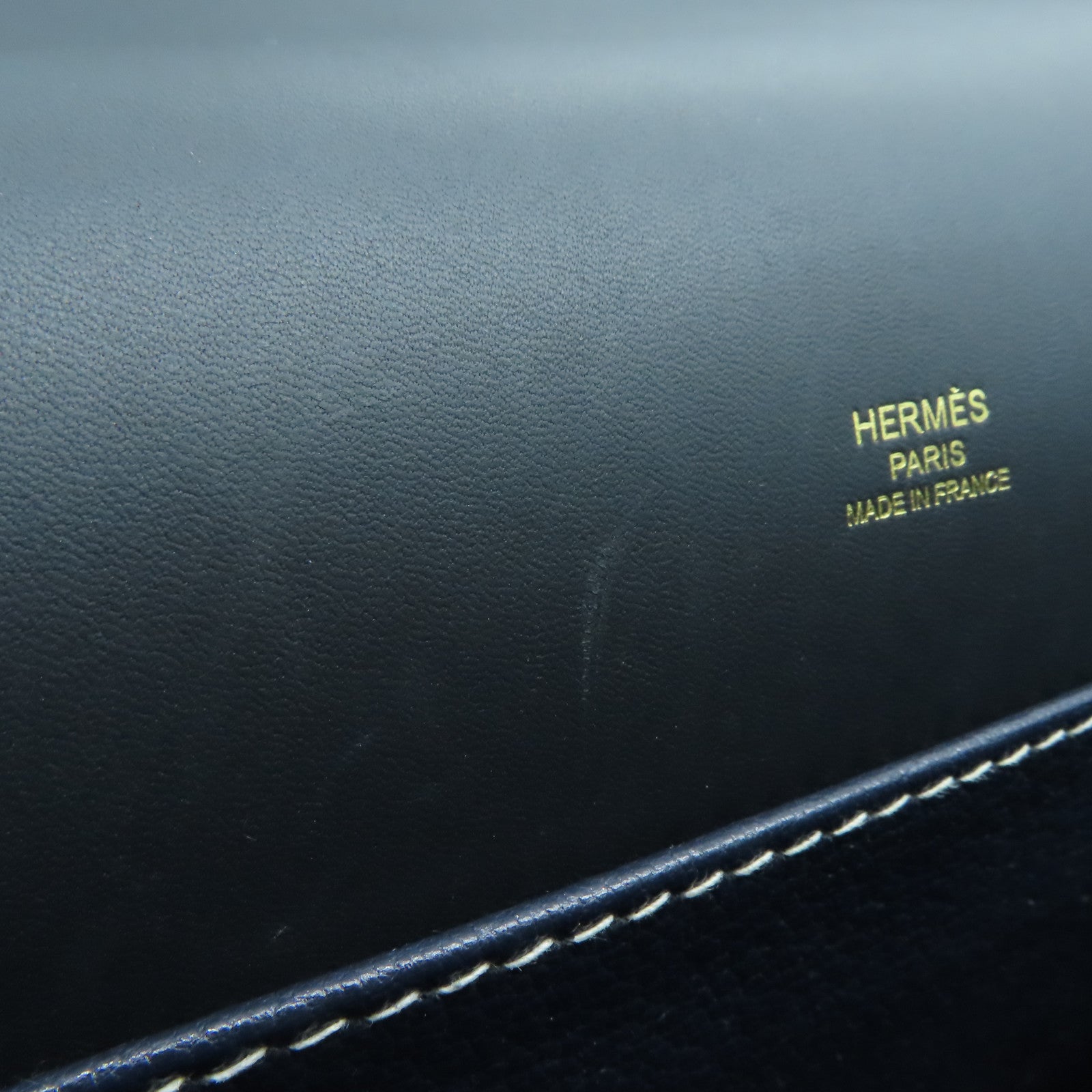 HERMES Sombrero皮革Roulis 23金扣肩背袋黑色