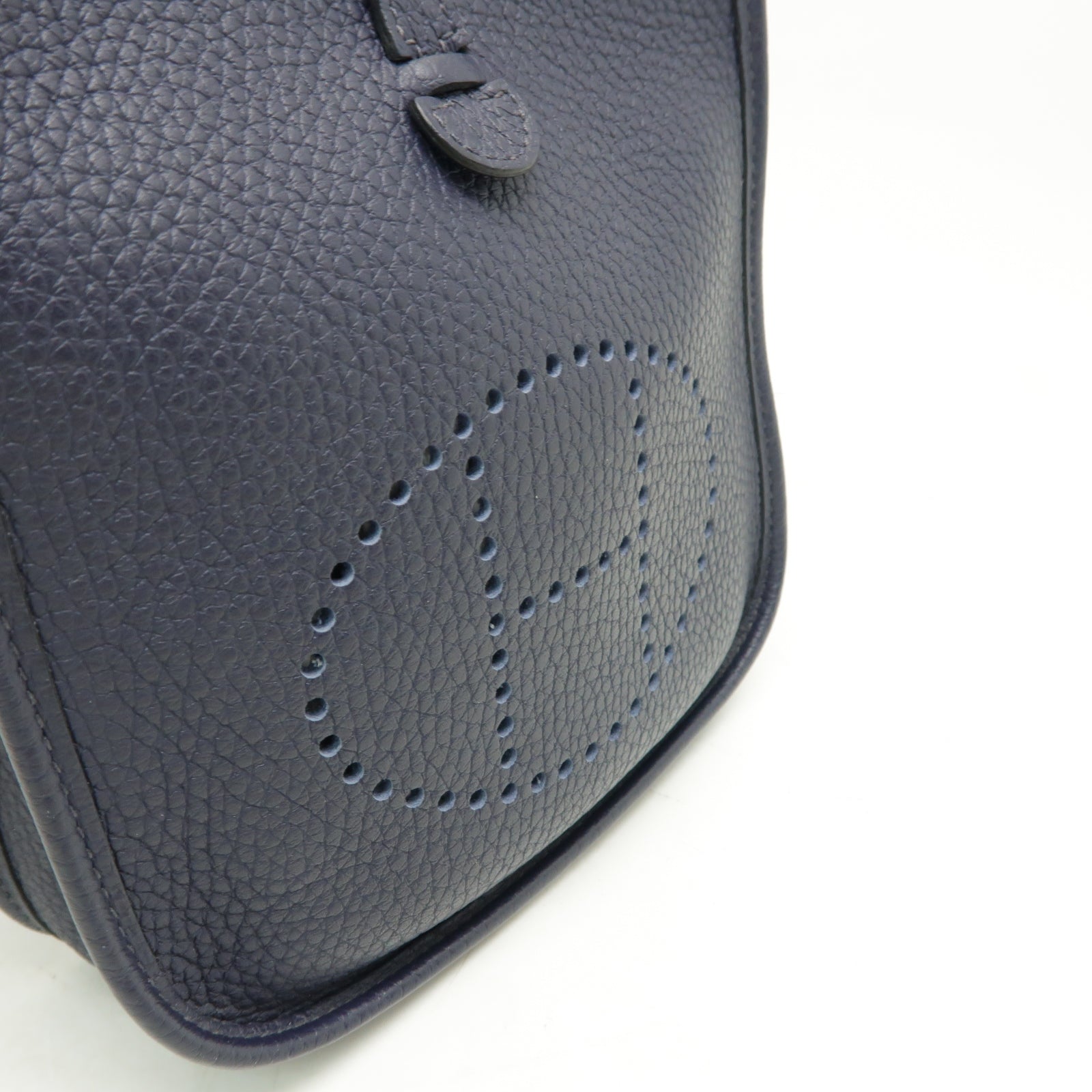 HERMES Clemence皮革Evelyne TPM金扣肩背袋深藍色