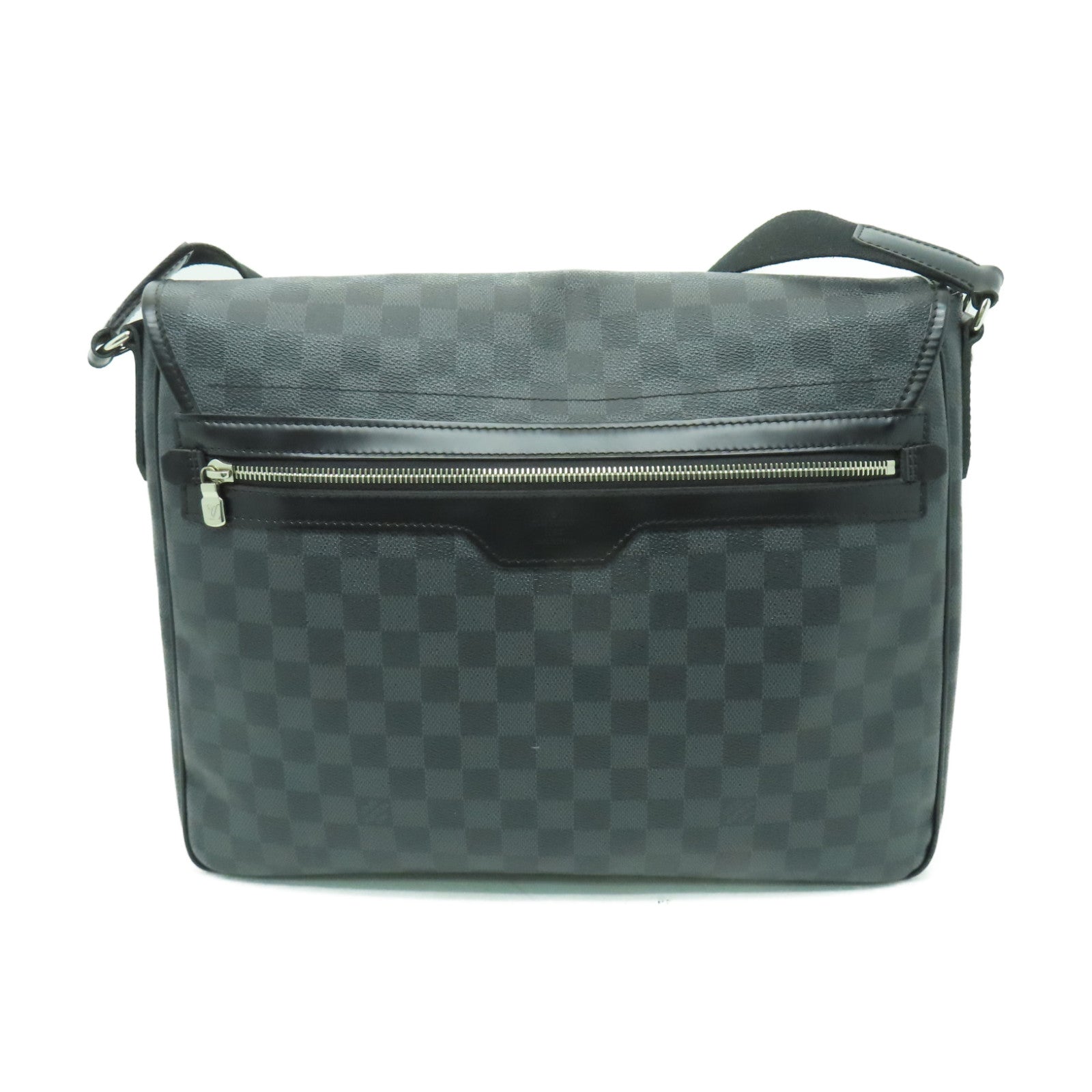 LOUIS VUITTON 【激減優惠】 Graphite Daniel MM銀扣肩背袋黑色/灰色