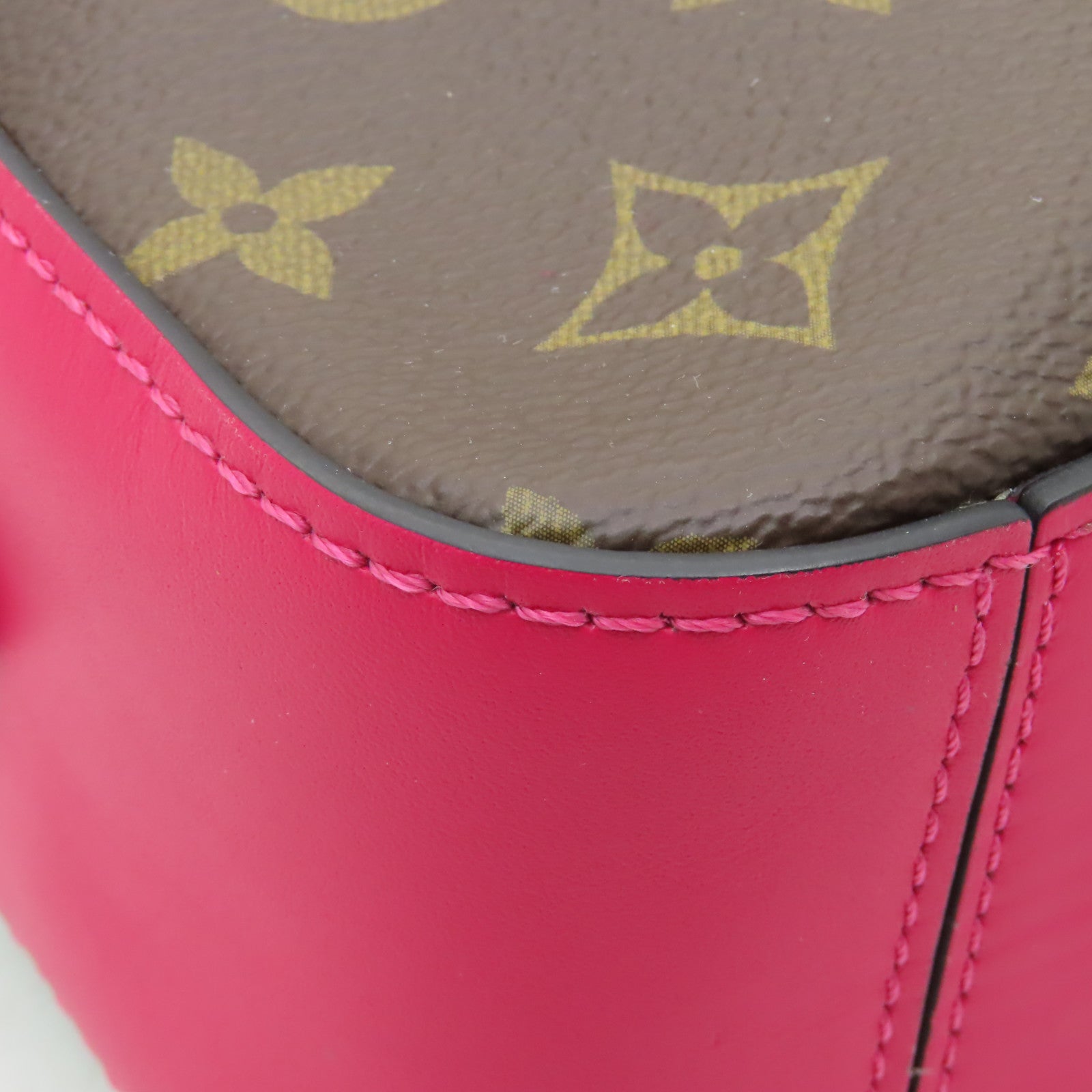 LOUIS VUITTON Monogram Saintonge金扣手挽肩背兩用袋粉紅色