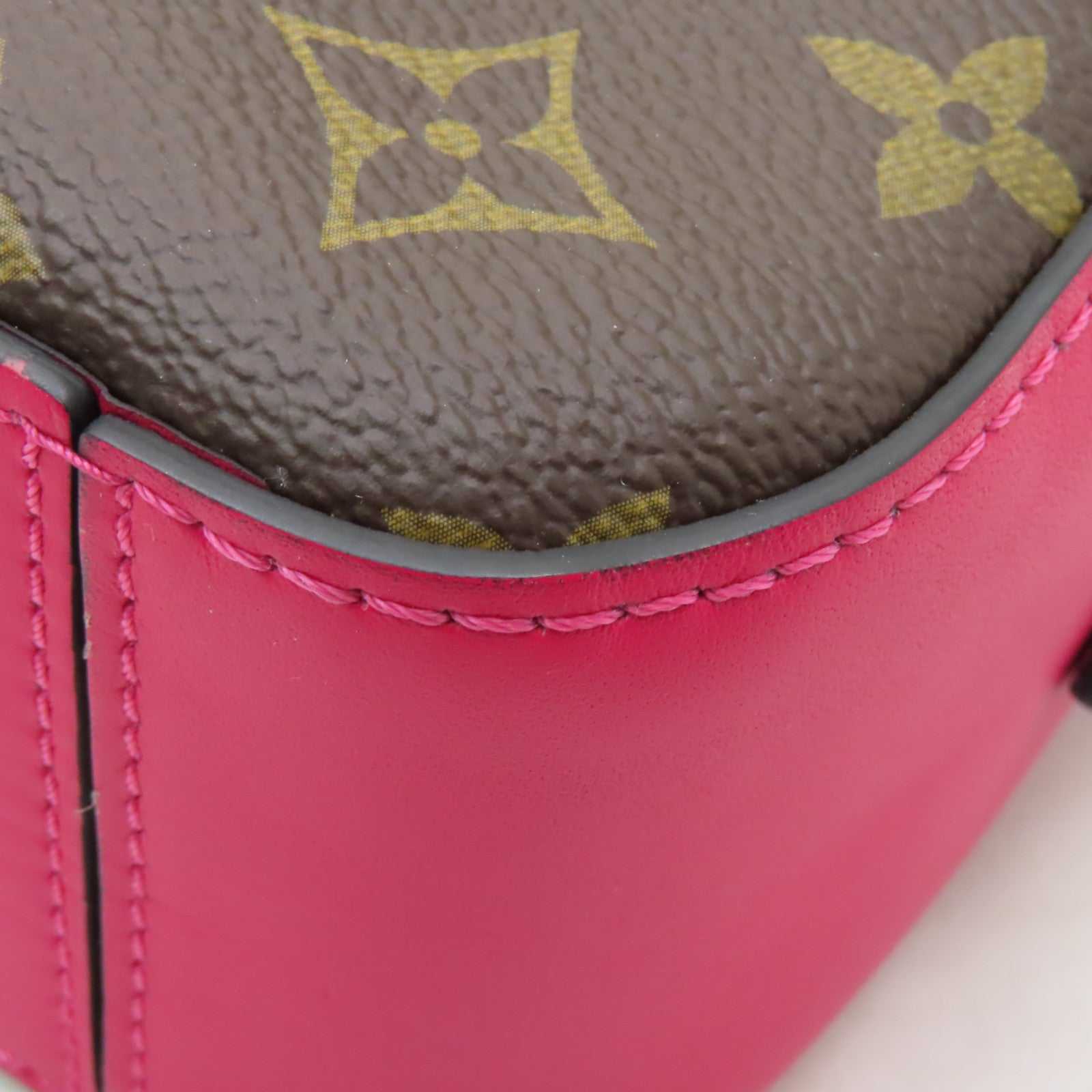 LOUIS VUITTON Monogram Saintonge金扣手挽肩背兩用袋粉紅色