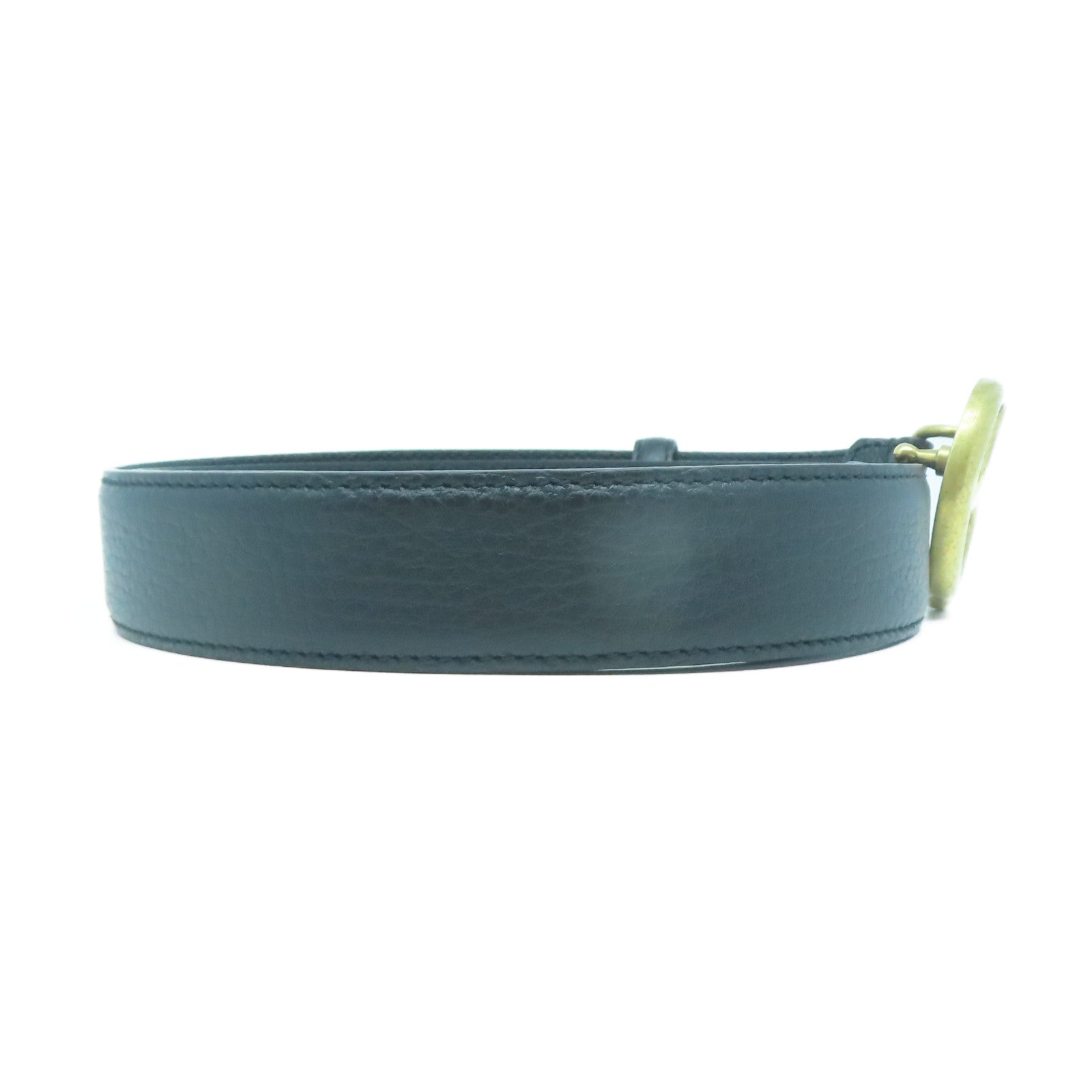 GUCCI 皮革Belt 85cm金扣皮帶黑色