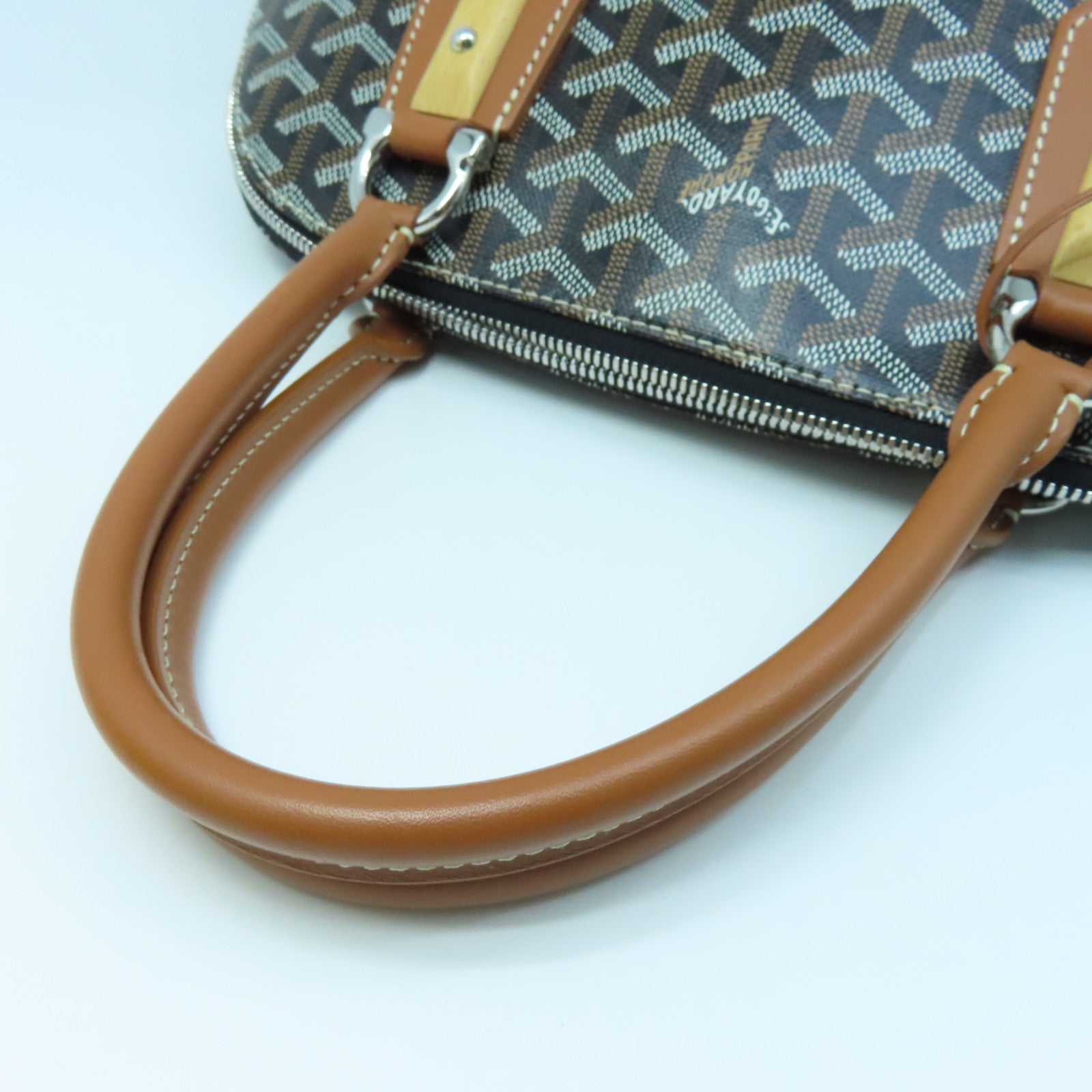 GOYARD 涂层帆布Vendome银扣手挽袋黑色/啡色