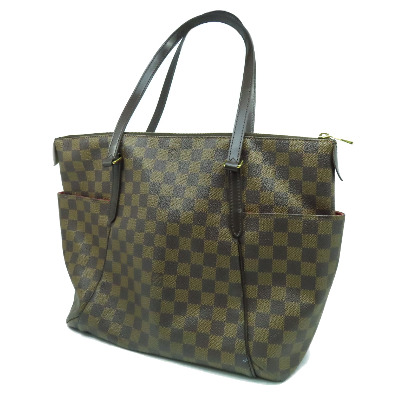 LOUIS VUITTON Damier Ebene Totally MM金扣肩背袋啡色