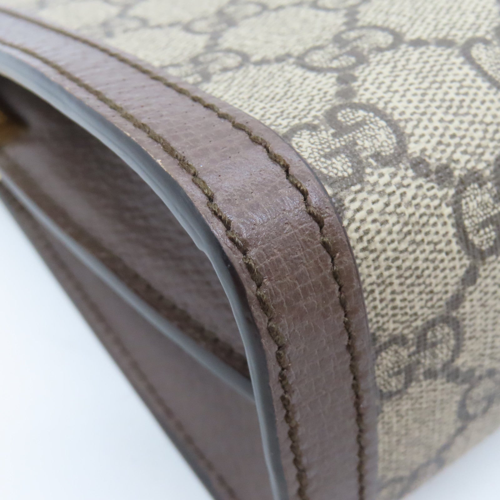 GUCCI 涂层帆布Ophidia GG金扣链带肩背袋啡色