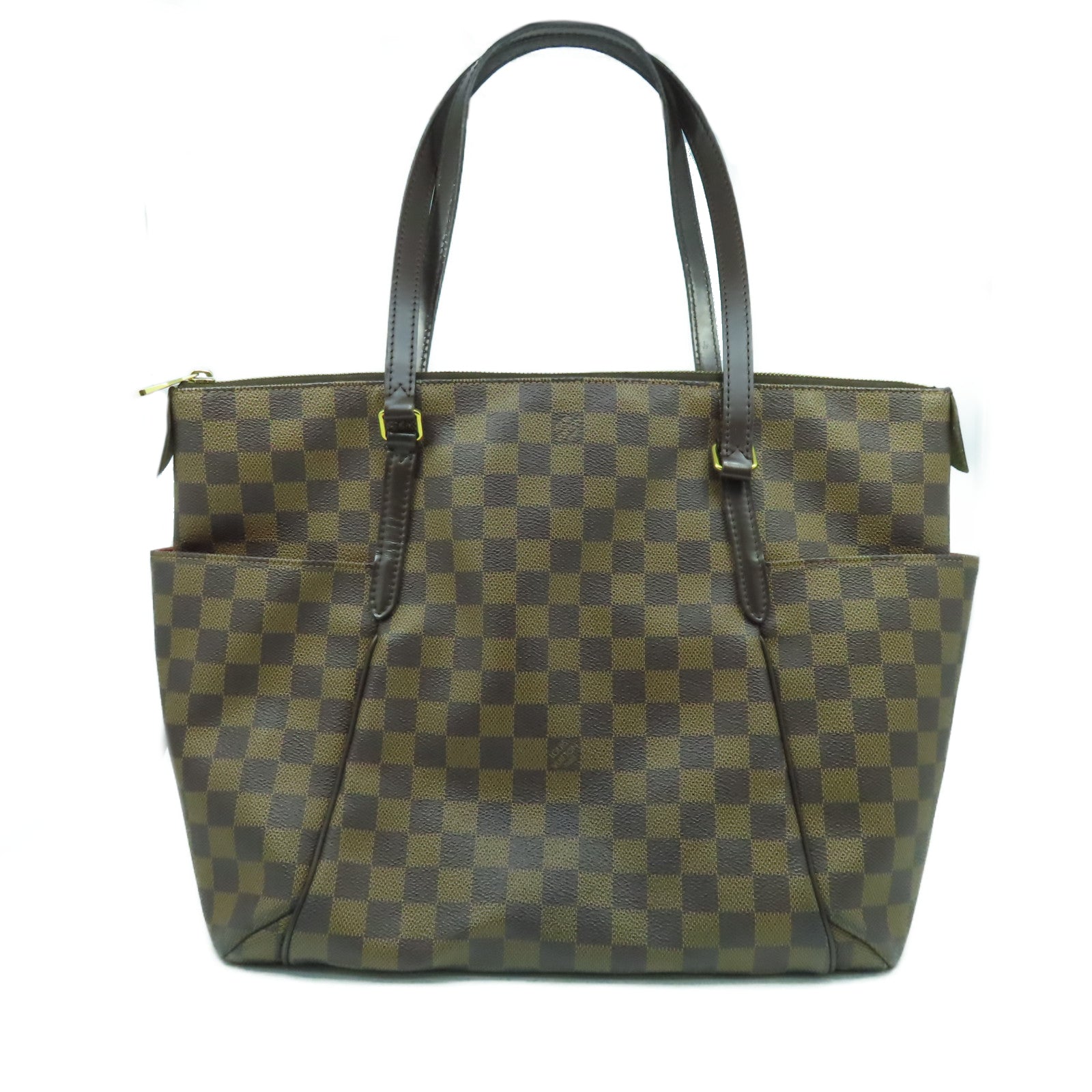 LOUIS VUITTON Damier Ebene Totally MM金扣肩背袋啡色