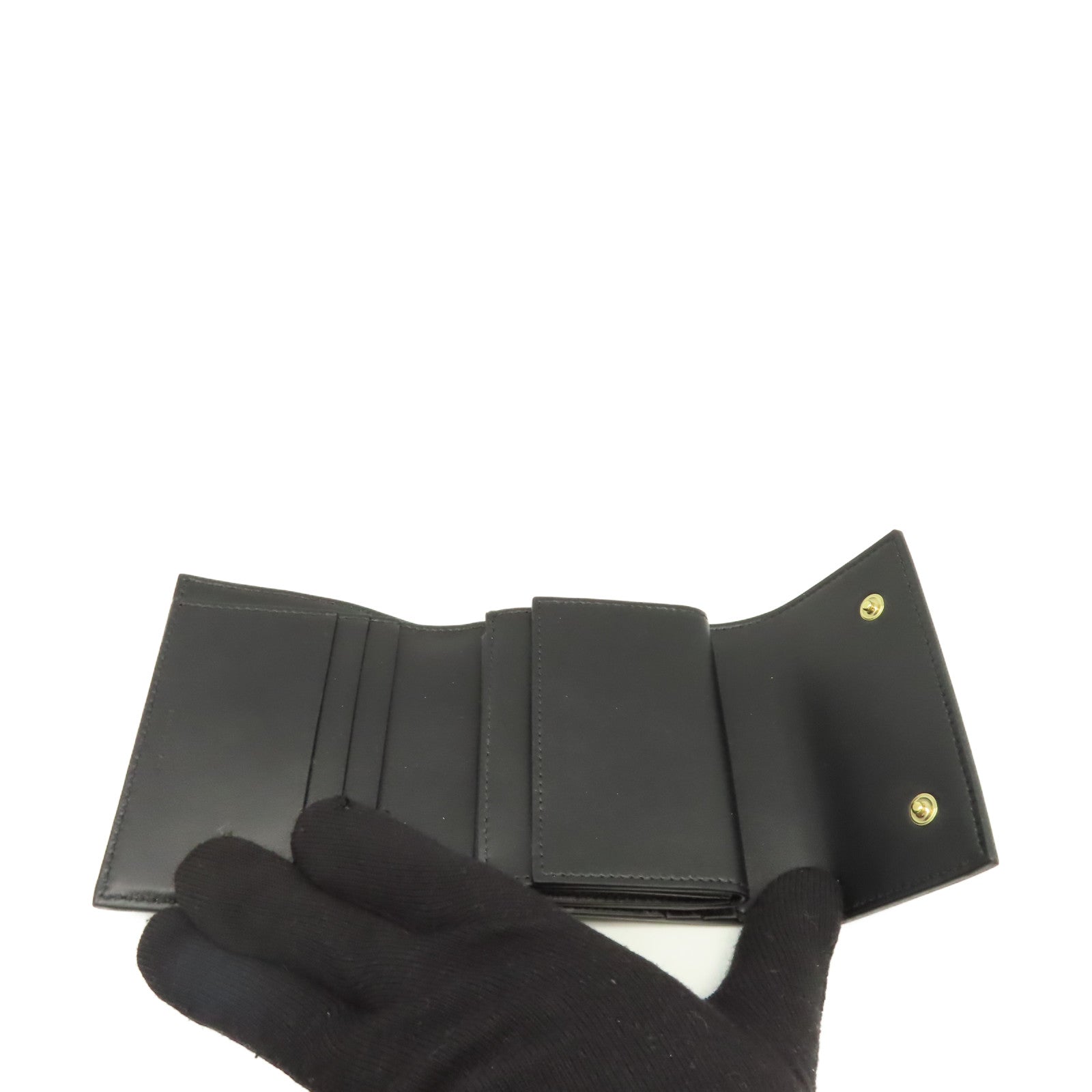 CELINE 牛皮皮革Small Trifold Wallet短錢包黑色