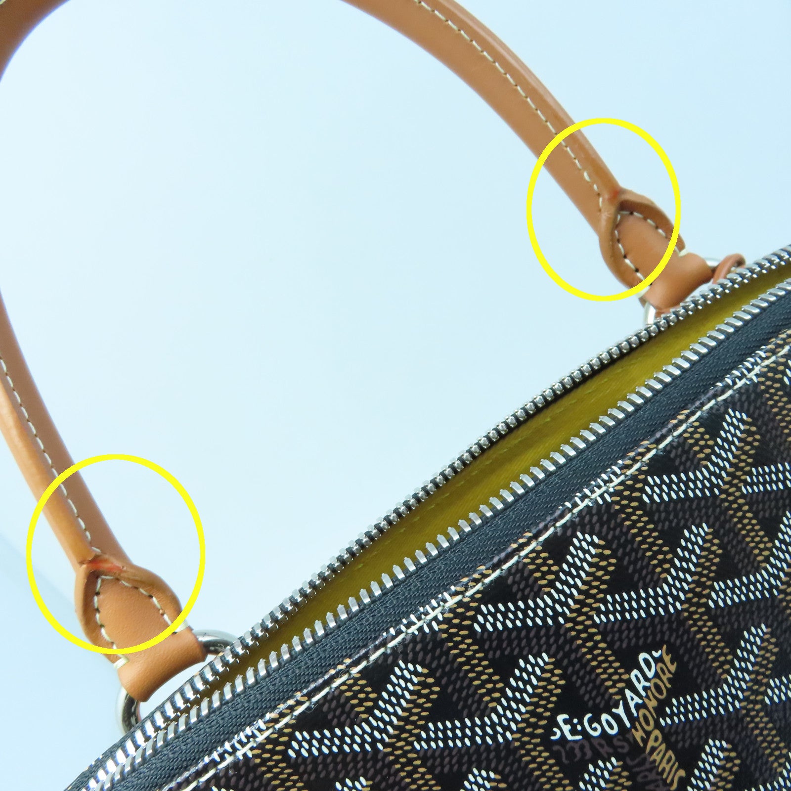 GOYARD 涂层帆布Vendome银扣手挽袋黑色/啡色
