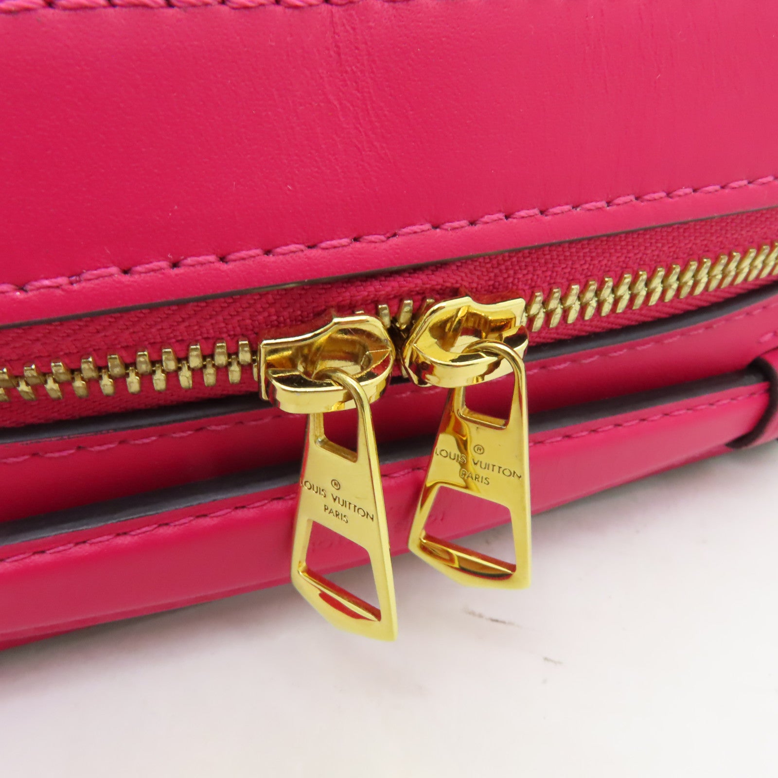 LOUIS VUITTON Monogram Saintonge金扣手挽肩背兩用袋粉紅色