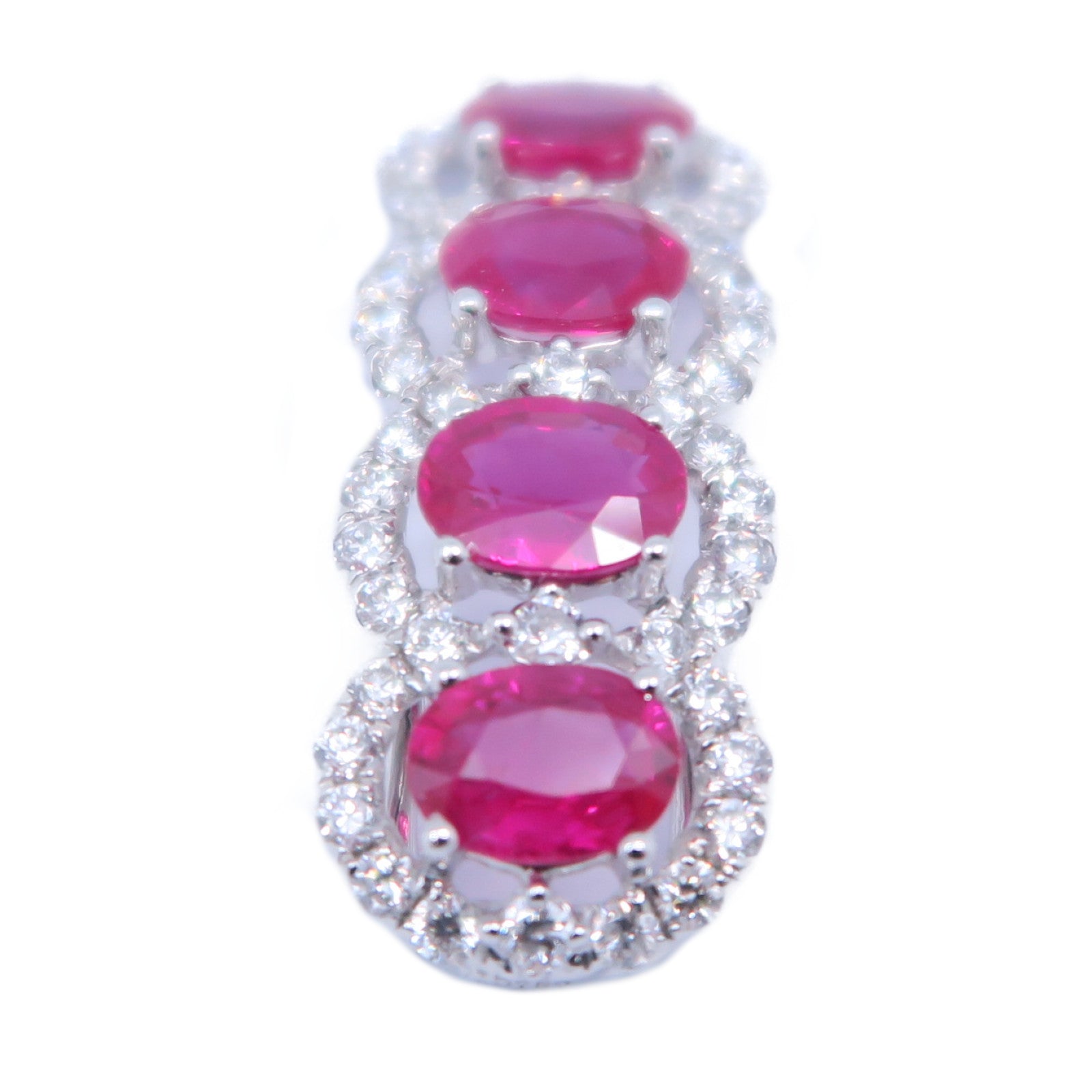 JEWELRY 18K白金Ruby Diamond Pendant 1.47ct紅寶石/0.46ct鑽石吊墜紅色/銀色