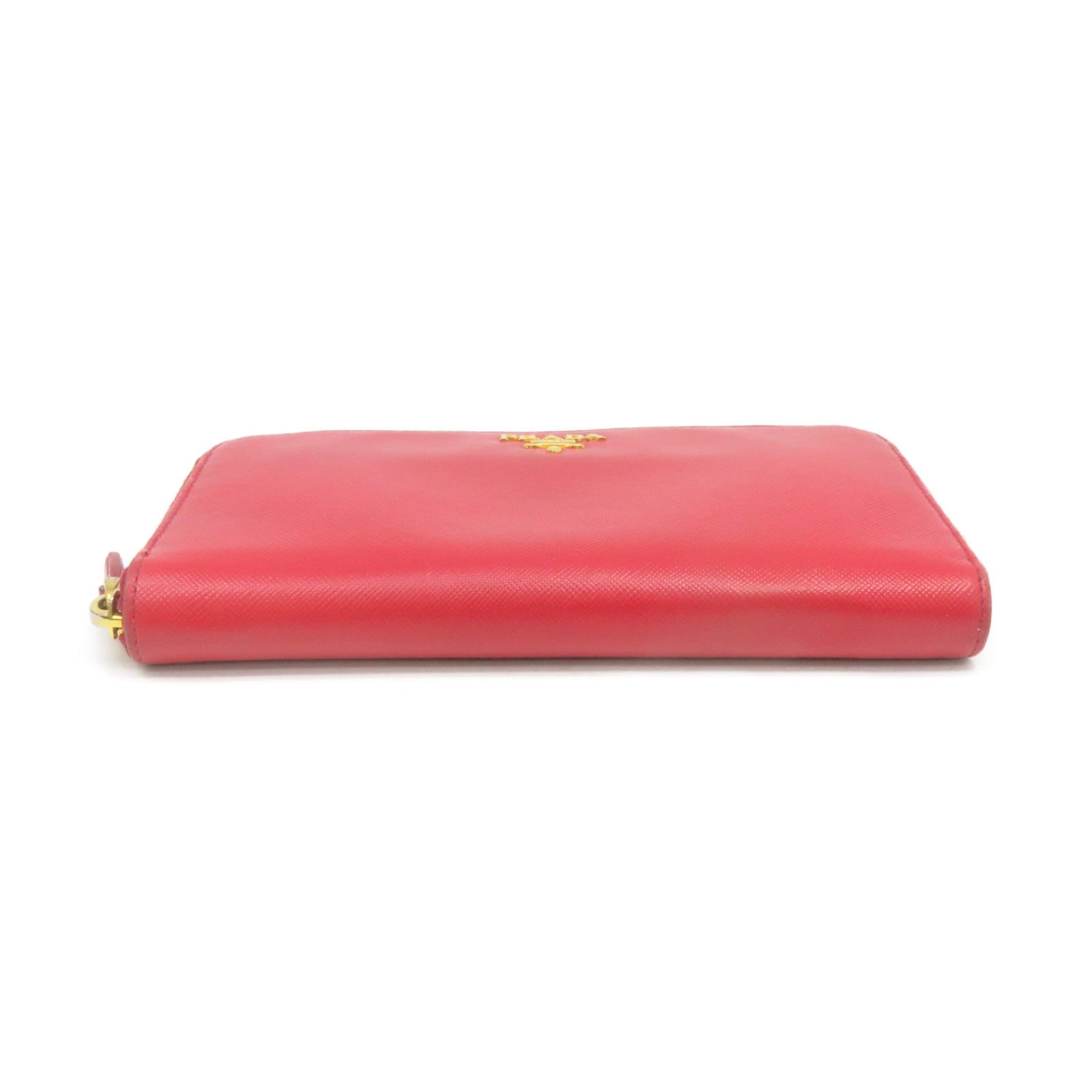 PRADA Saffiano皮革Long Zipper wallet拉链长钱包红色