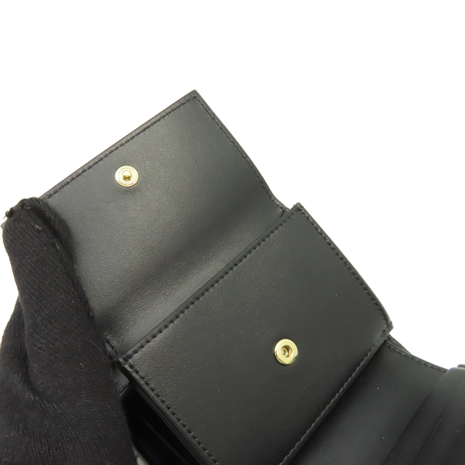 CELINE 牛皮皮革Small Trifold Wallet短錢包黑色
