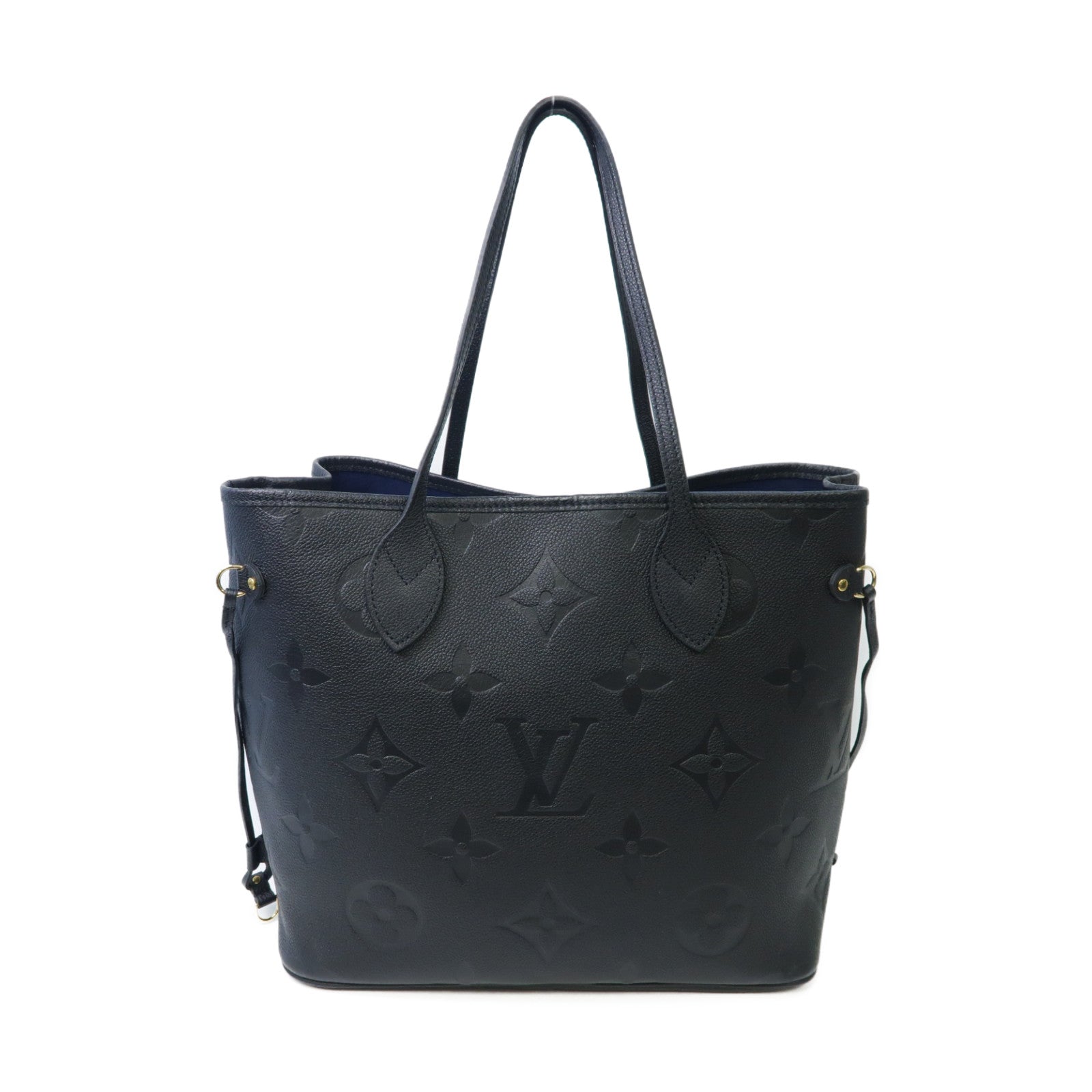 LOUIS VUITTON Monogram Empreinte Neverfull MM金扣手挽袋黒色