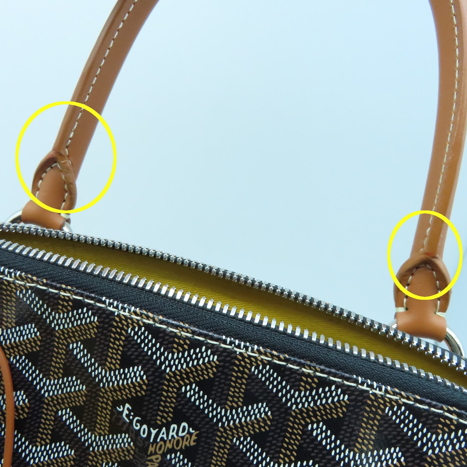 GOYARD 涂层帆布Vendome银扣手挽袋黑色/啡色