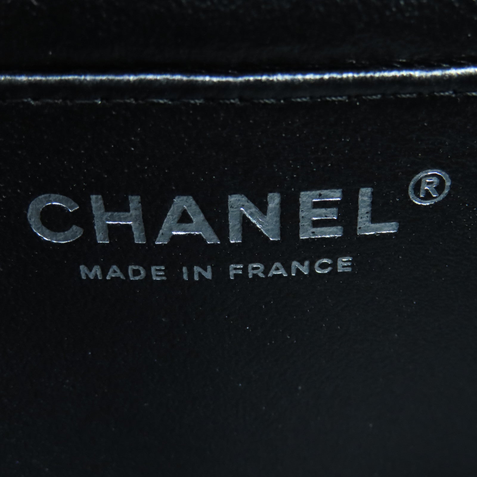 CHANEL twill patent leather Chain Shoulder Bag chain shoulder bag black