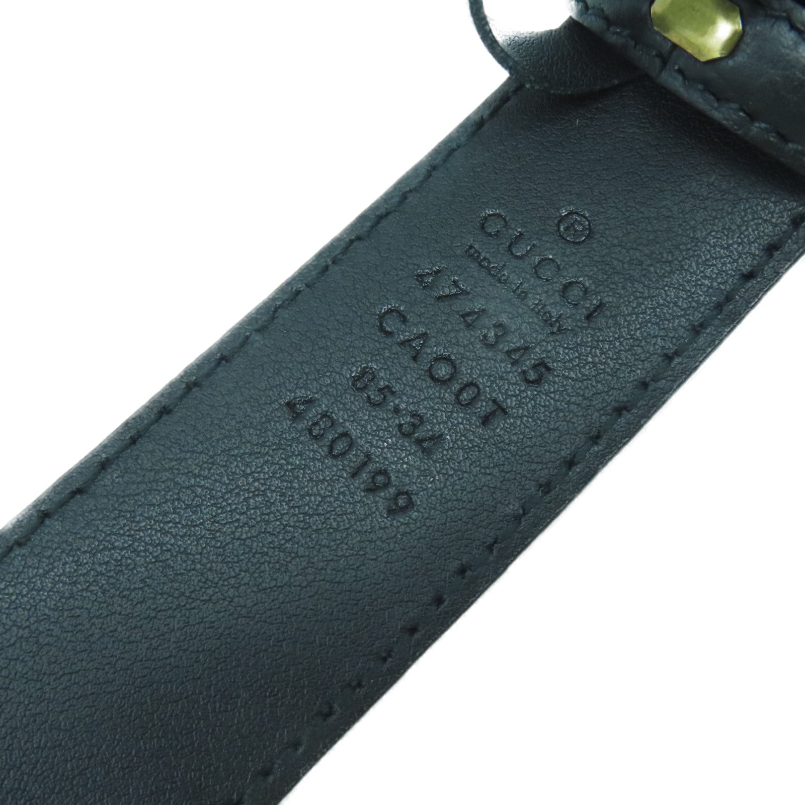 GUCCI 皮革Belt 85cm金扣皮帶黑色