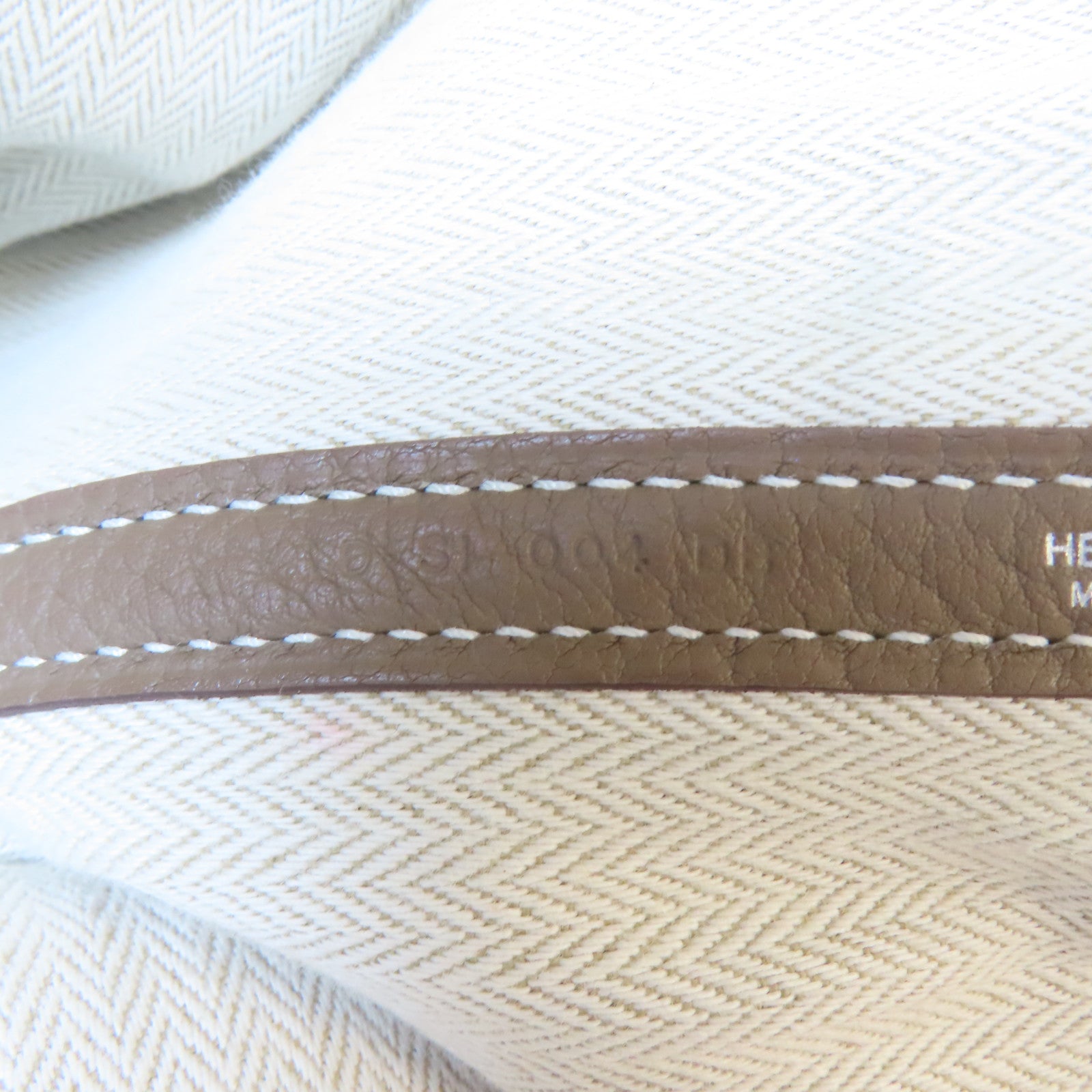 HERMES Negonda皮革Garden Party PM銀扣手挽袋大象灰色
