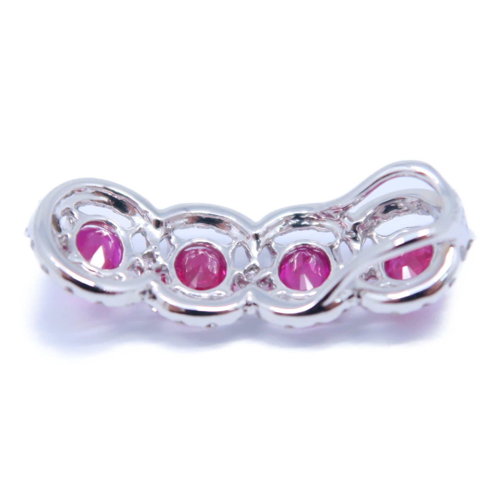 JEWELRY 18K白金Ruby Diamond Pendant 1.47ct紅寶石/0.46ct鑽石吊墜紅色/銀色