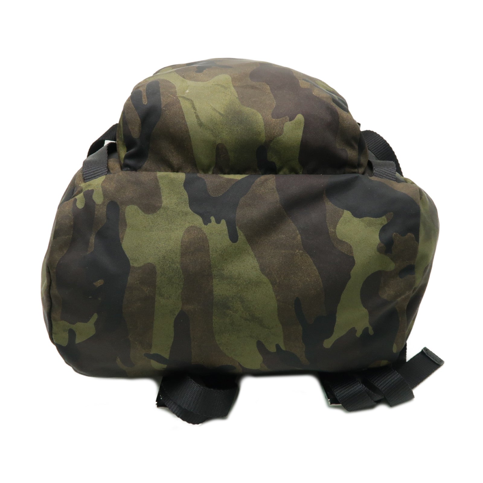PRADA 尼龍Backpack銀扣背包卡其色