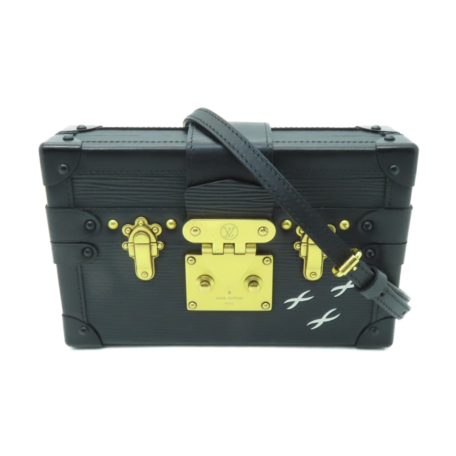 LOUIS VUITTON Epi Petite Malle金扣肩背袋黒色