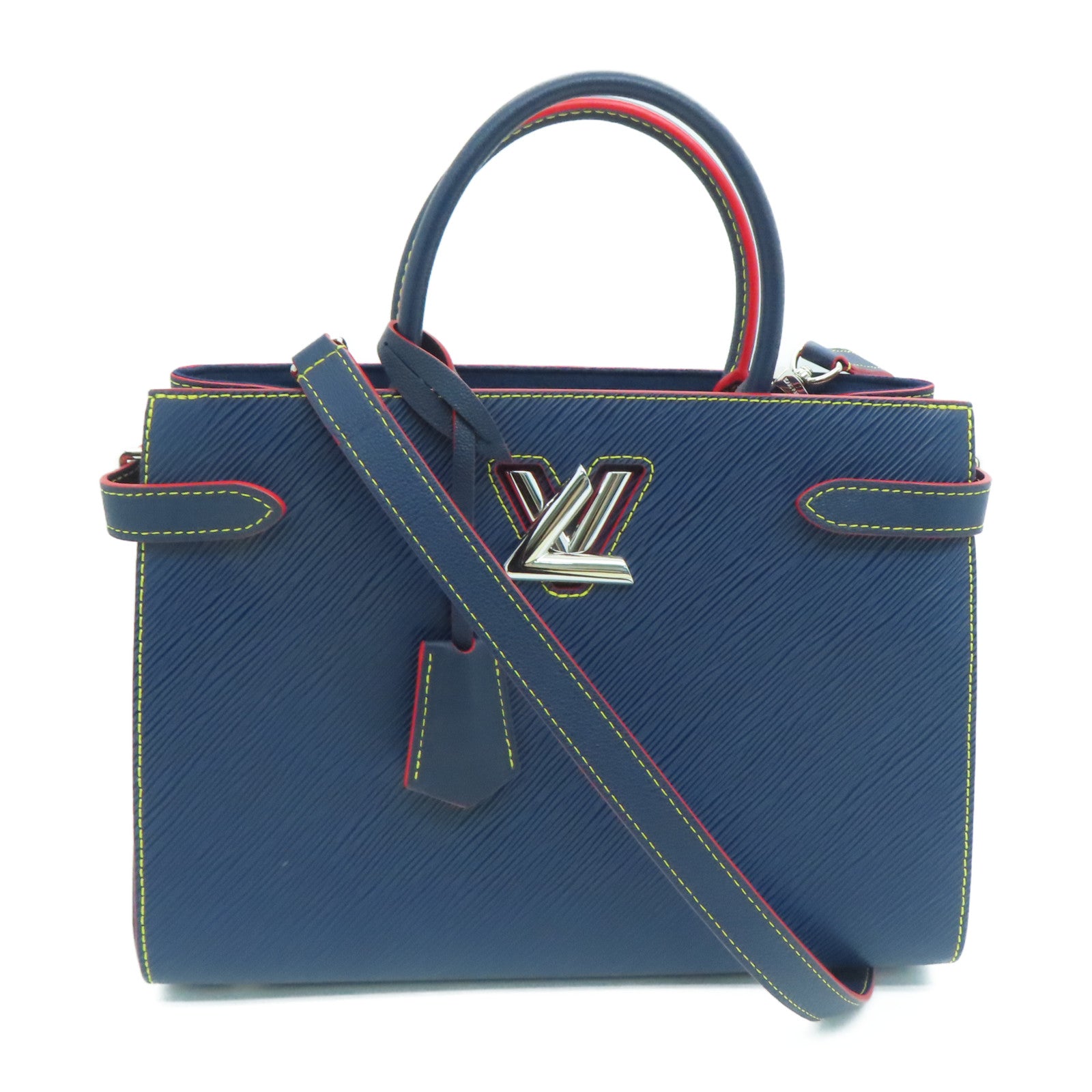 LOUIS VUITTON Epi Twist銀扣手挽肩背兩用袋藍色