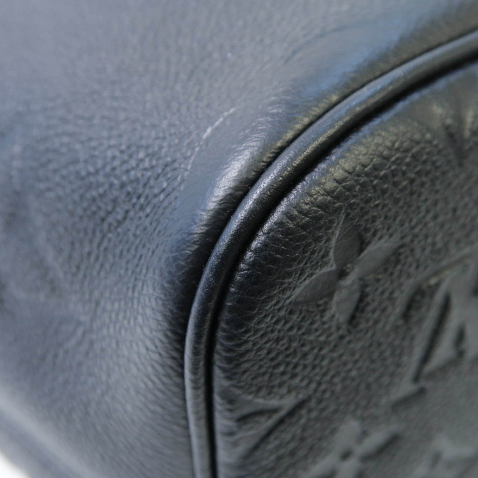 LOUIS VUITTON Monogram Empreinte Neverfull MM金扣手挽袋黒色