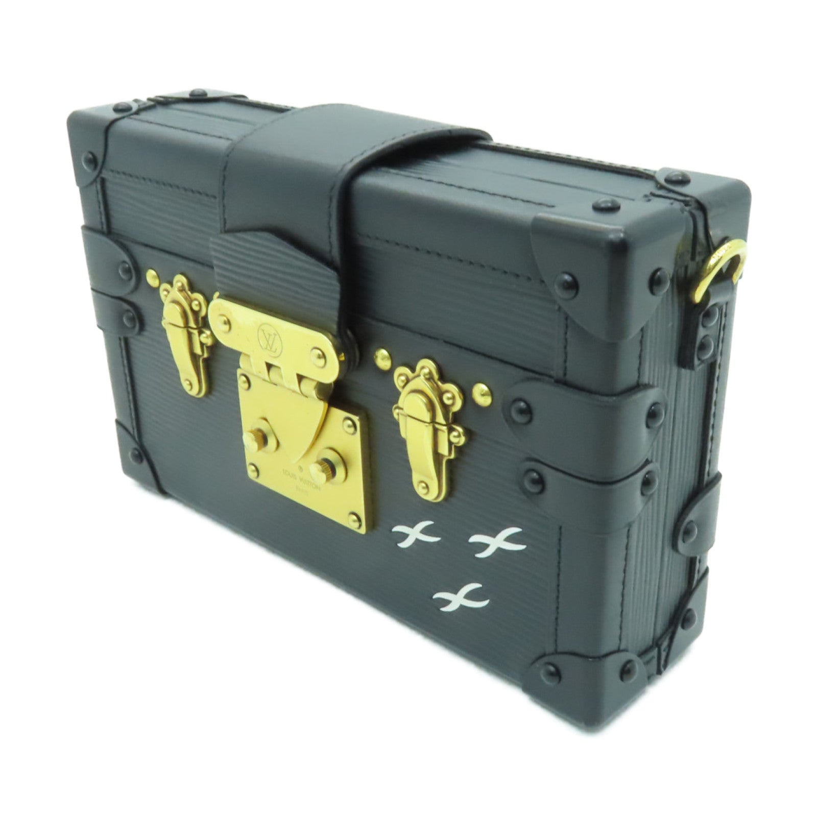 LOUIS VUITTON Epi Petite Malle金扣肩背袋黒色