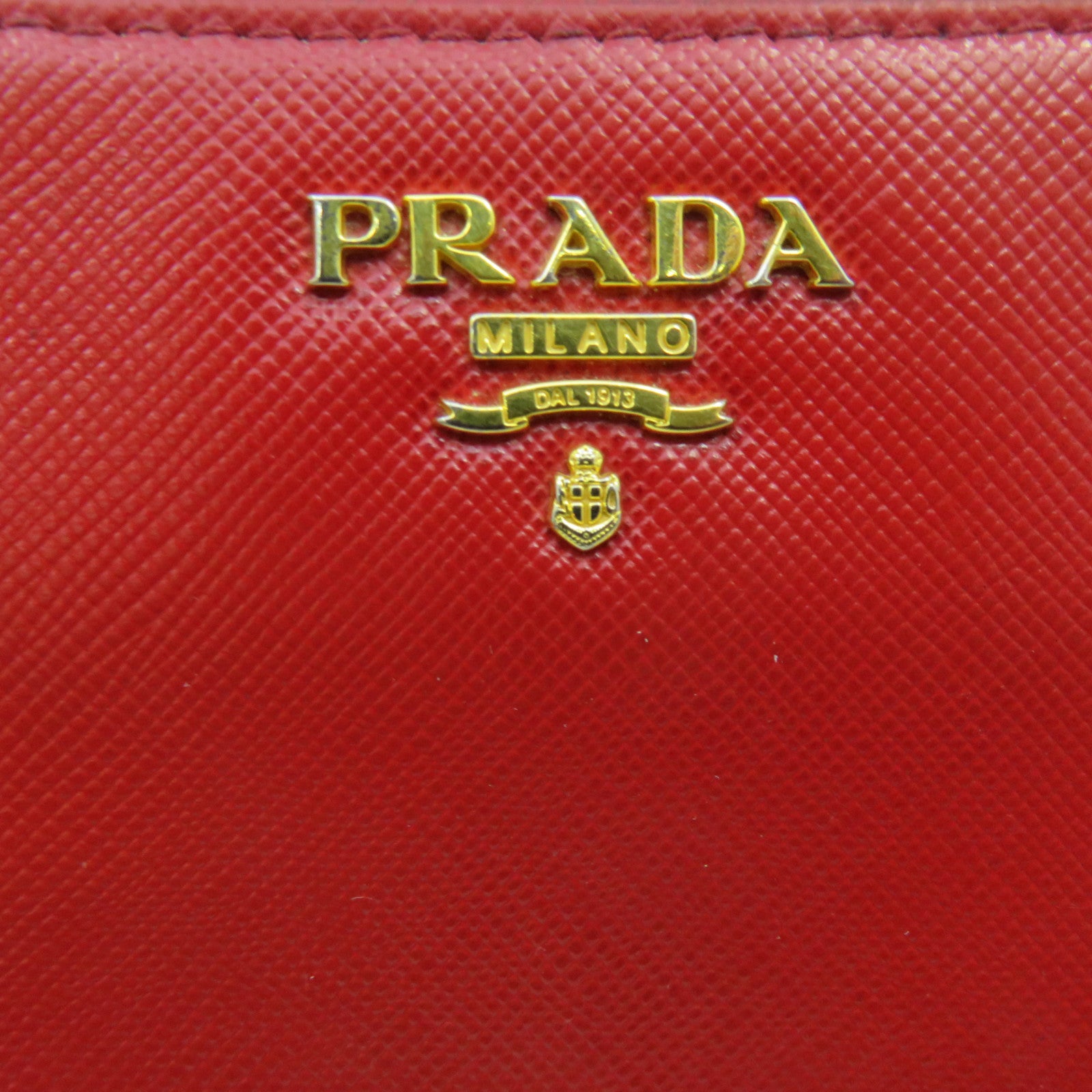 PRADA Saffiano皮革Long Zipper wallet拉链长钱包红色