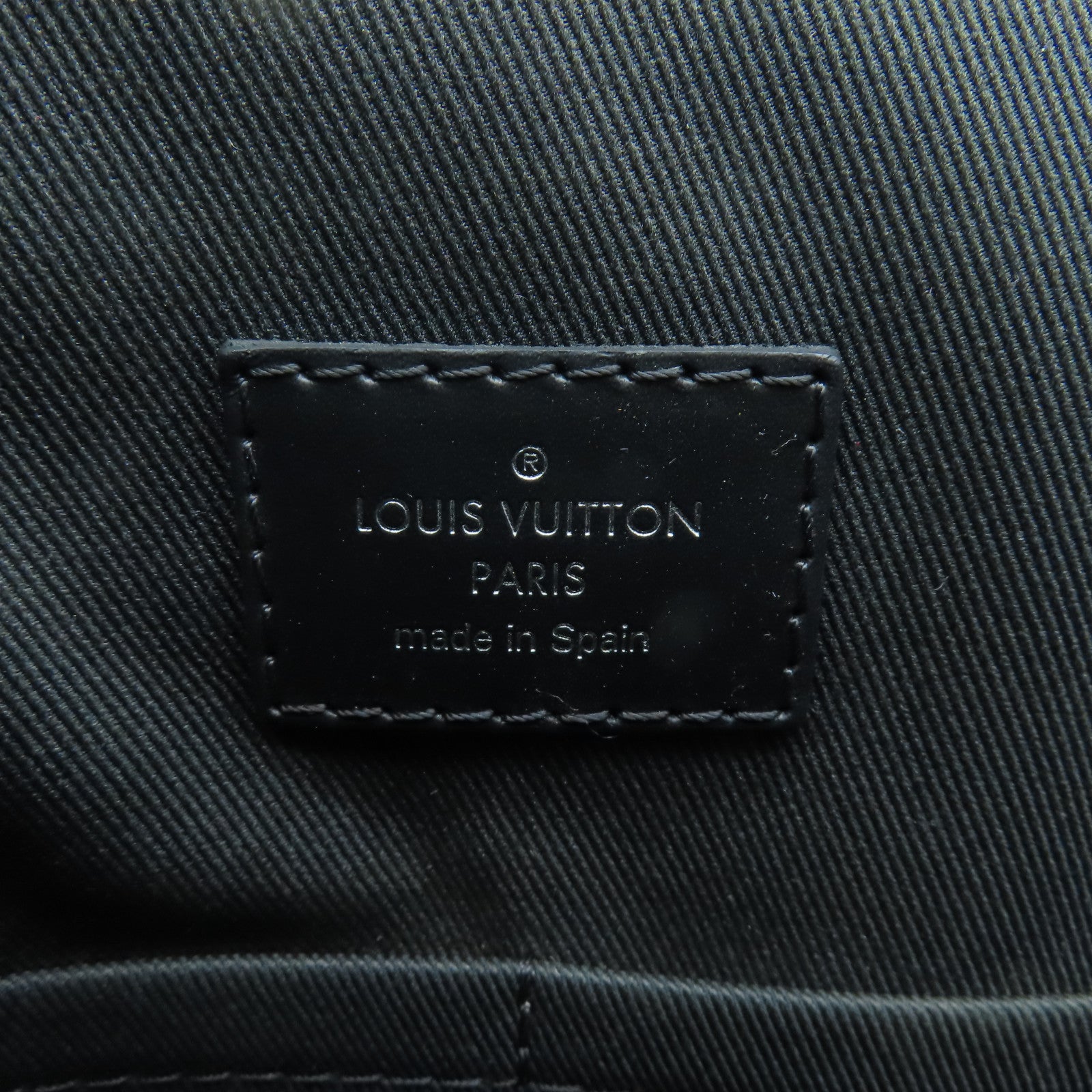 LOUIS VUITTON Damier Graphite District MM Silver Buckle Shoulder Bag Black