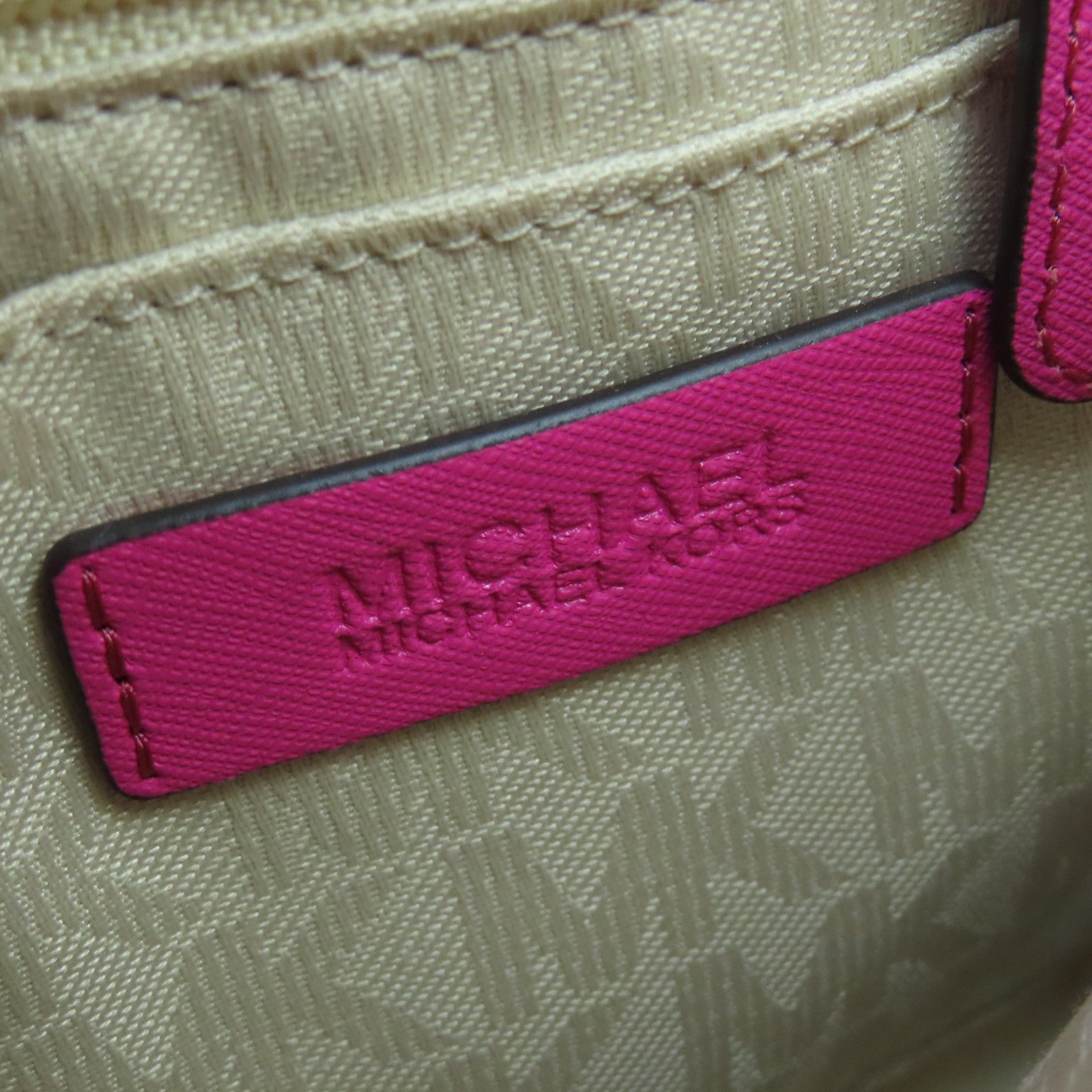 Michael Kors 塗層帆布2 Way Shoulder Bag金扣手挽肩背兩用袋粉紅色