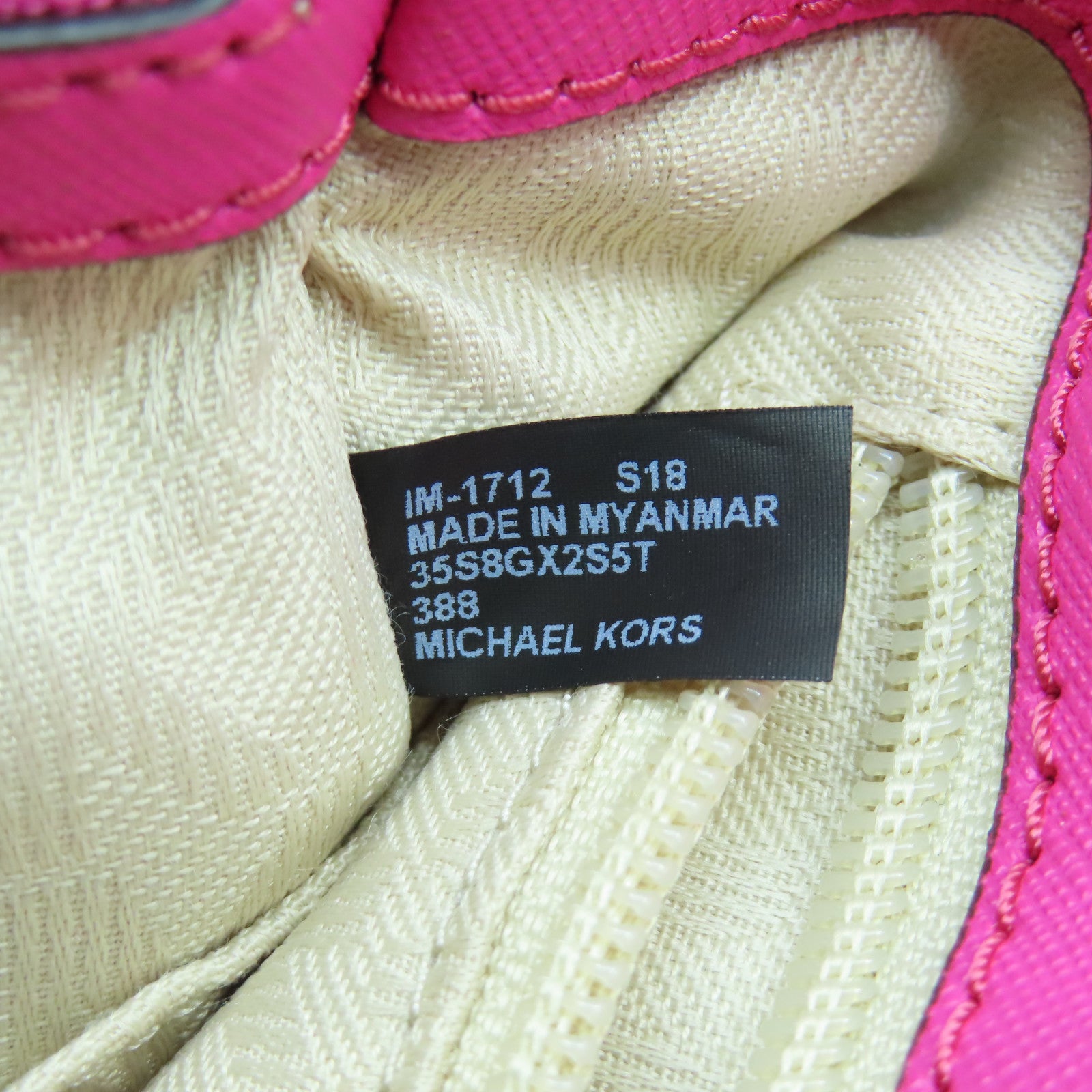 Michael Kors 塗層帆布2 Way Shoulder Bag金扣手挽肩背兩用袋粉紅色