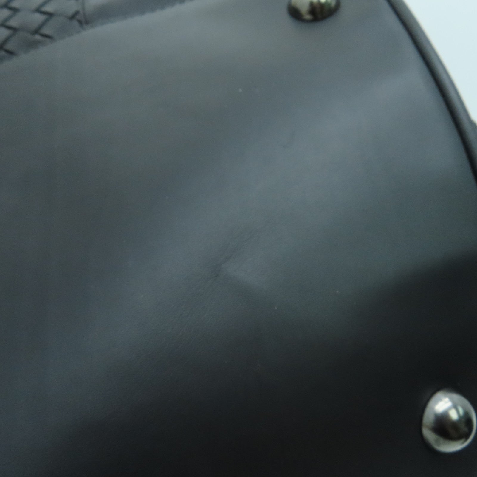 BOTTEGA VENETA Cowhide Leather Boston Bag Handle Bag Black