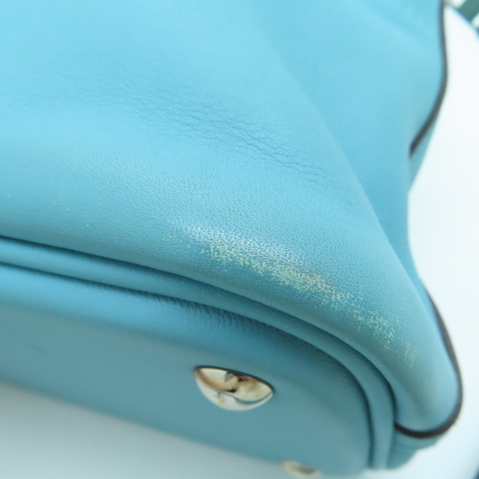 HERMES Swift皮革Bolide 27銀扣手挽肩背兩用袋蒂芬尼藍