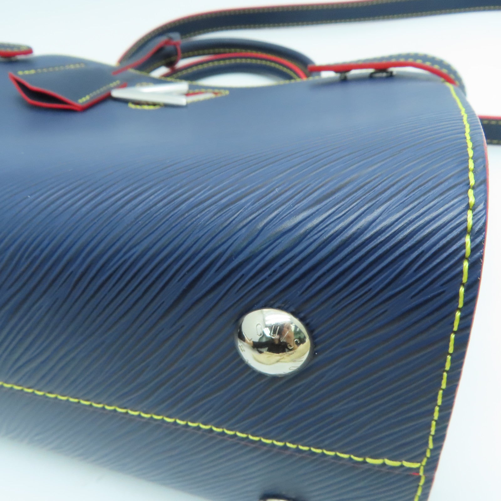 LOUIS VUITTON Epi Twist銀扣手挽肩背兩用袋藍色