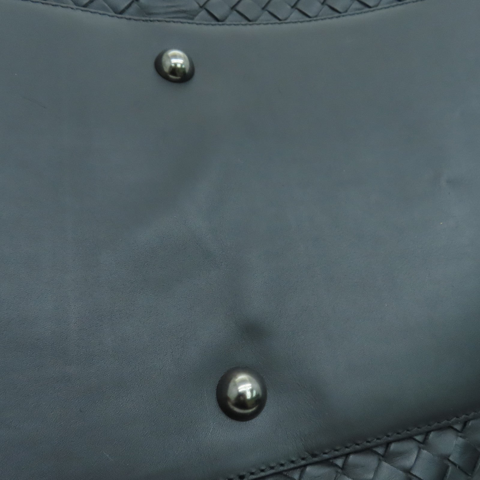 BOTTEGA VENETA Cowhide Leather Boston Bag Handle Bag Black
