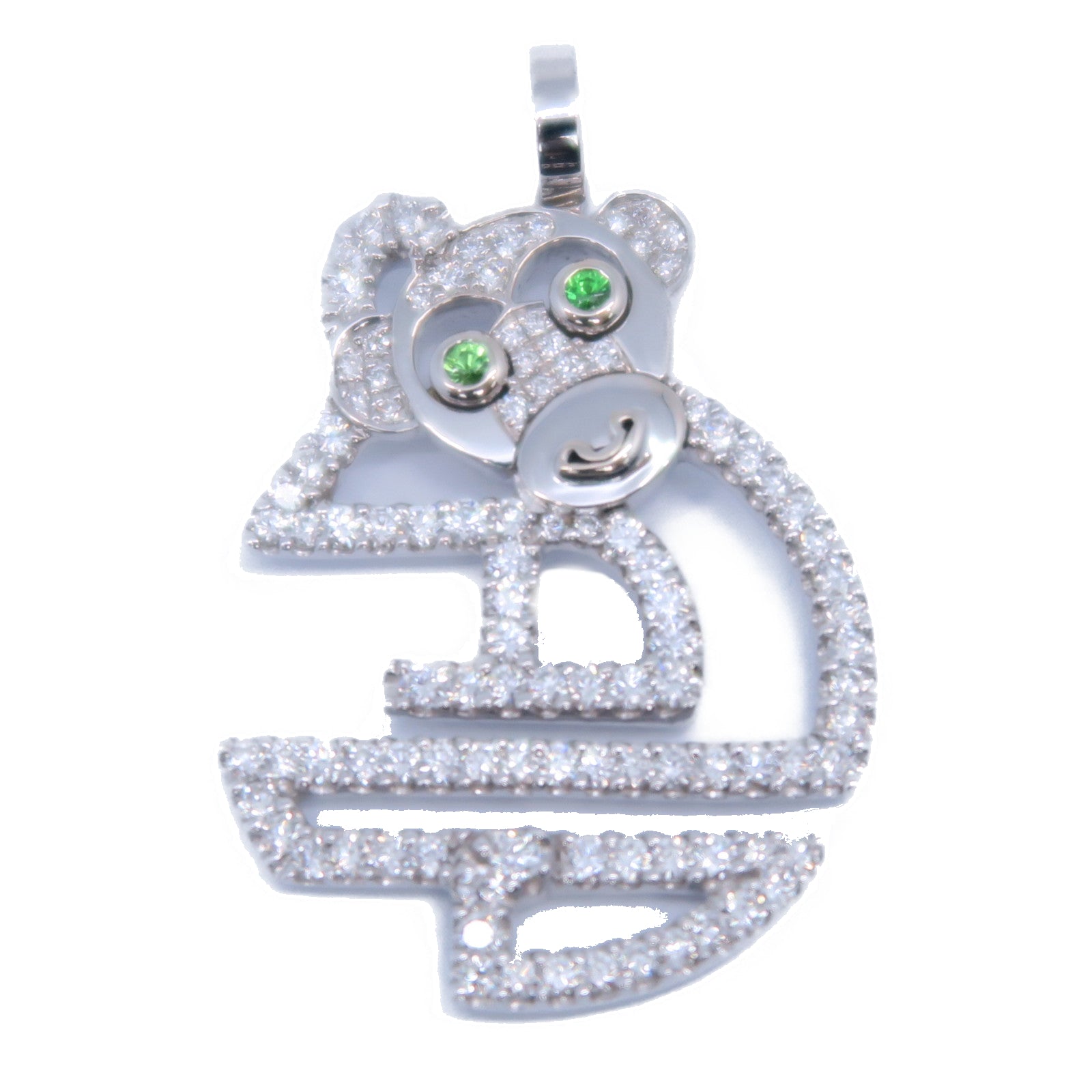 JEWELRY 18K白金Diamond Pendant 7.2g鑽石吊墜綠色/銀色