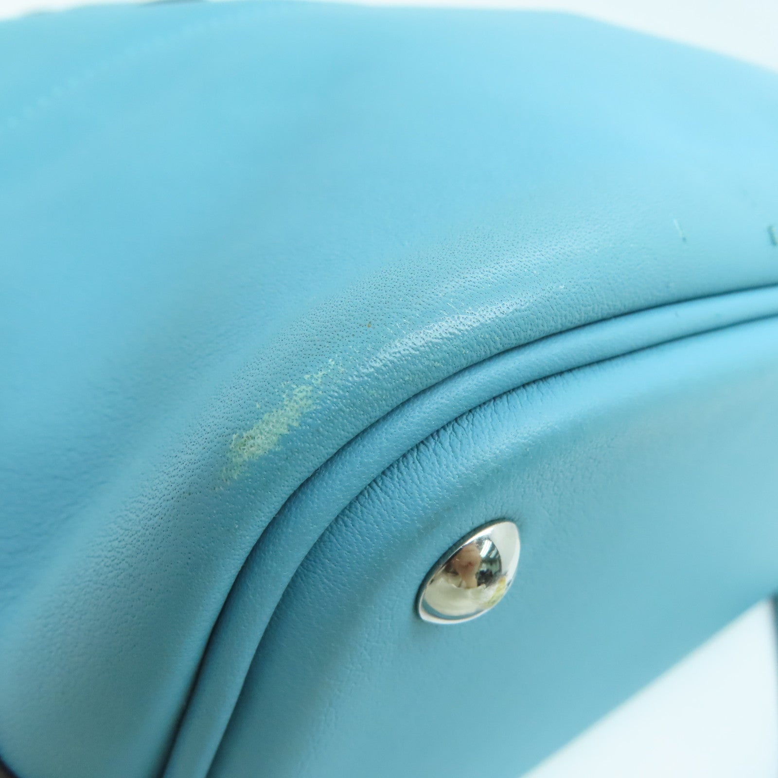 HERMES Swift皮革Bolide 27銀扣手挽肩背兩用袋蒂芬尼藍