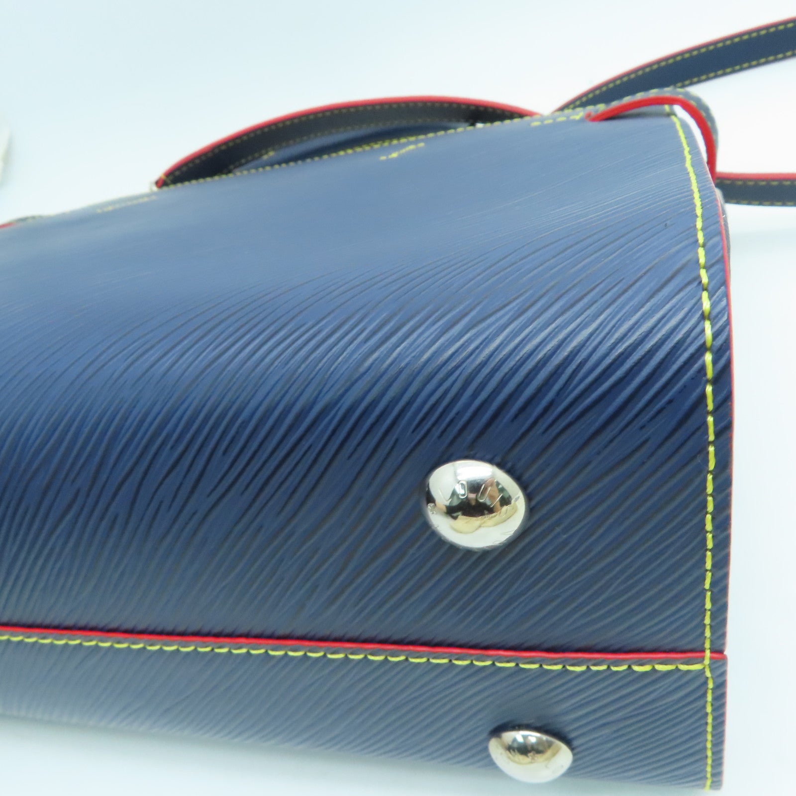 LOUIS VUITTON Epi Twist銀扣手挽肩背兩用袋藍色