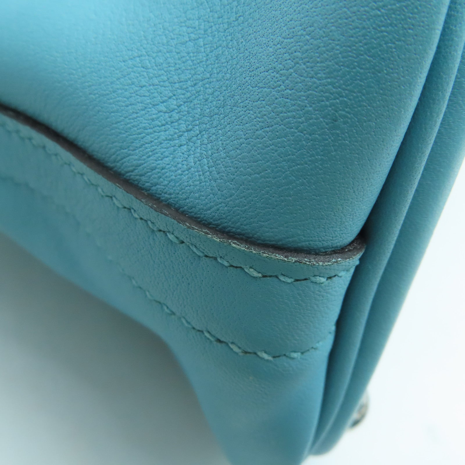 HERMES Swift皮革Bolide 27銀扣手挽肩背兩用袋蒂芬尼藍