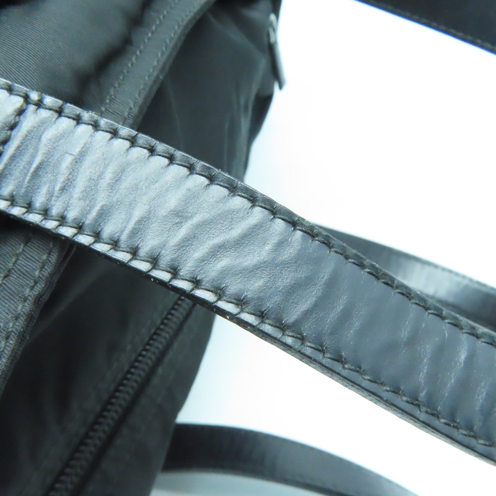 PRADA 尼龍Tote Bag銀扣手挽袋黑色