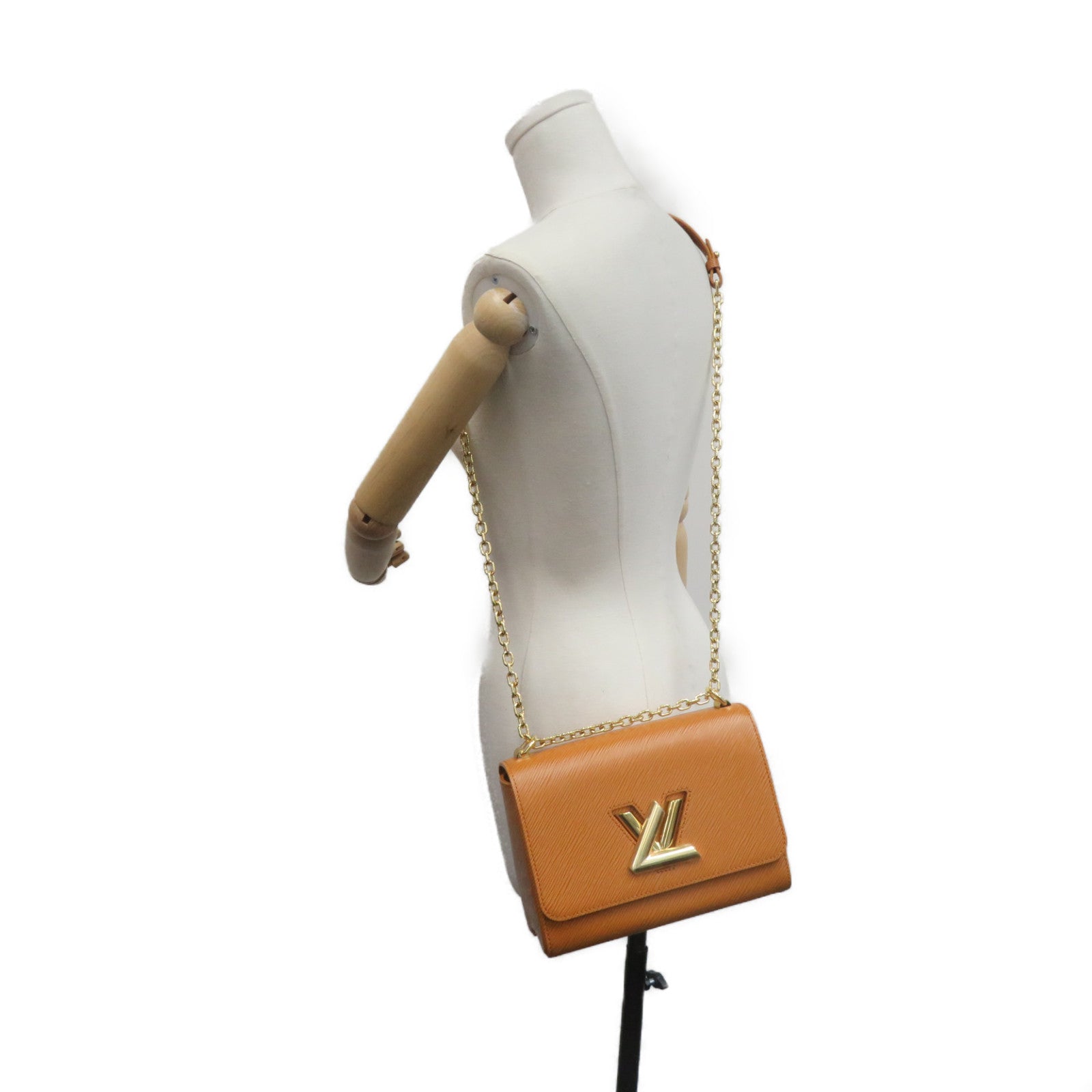 LOUIS VUITTON 【激減優惠】Epi Twist MM Shoulder Bag金扣鏈帶肩背袋黃色
