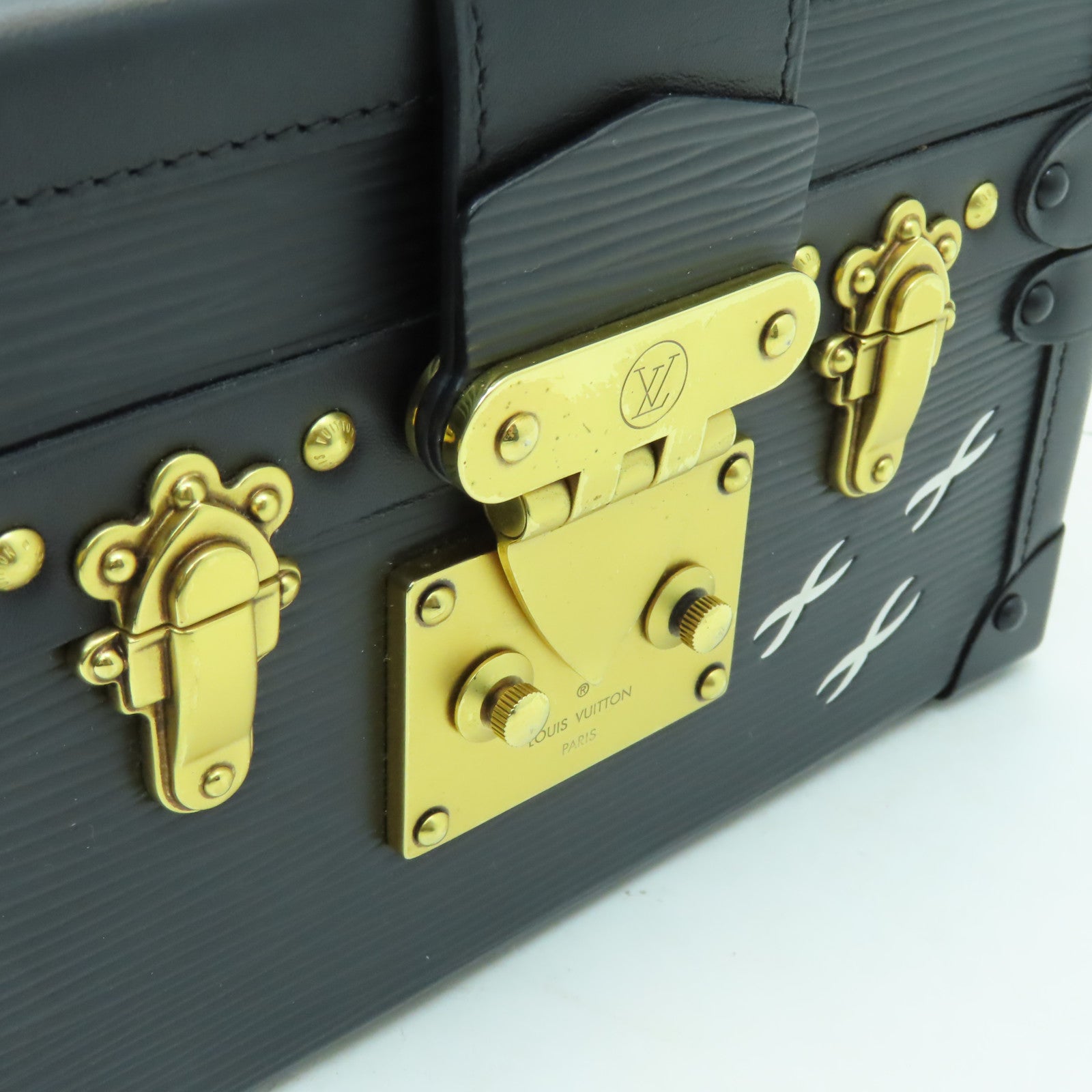 LOUIS VUITTON Epi Petite Malle金扣肩背袋黒色