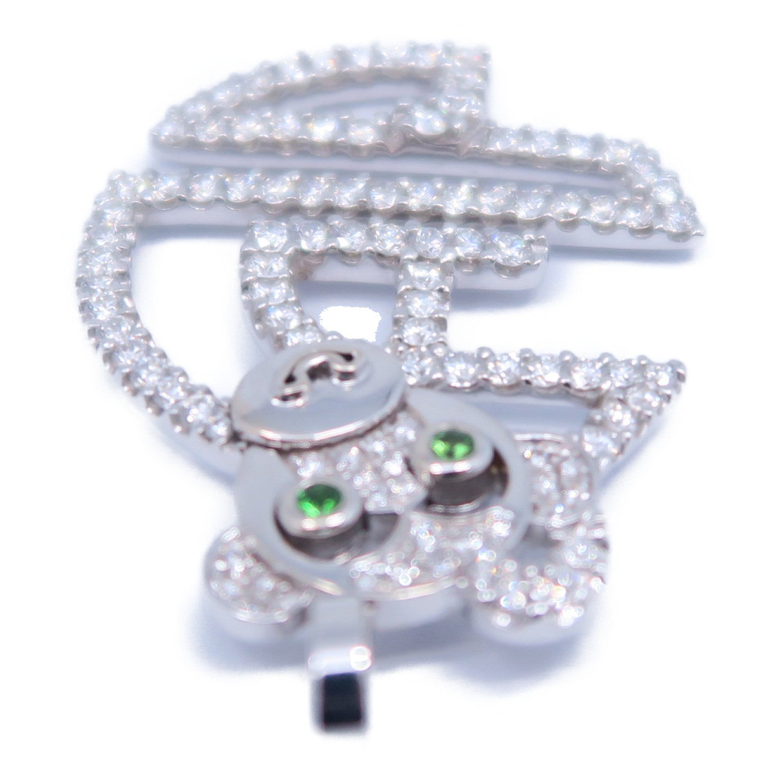 JEWELRY 18K白金Diamond Pendant 7.2g鑽石吊墜綠色/銀色