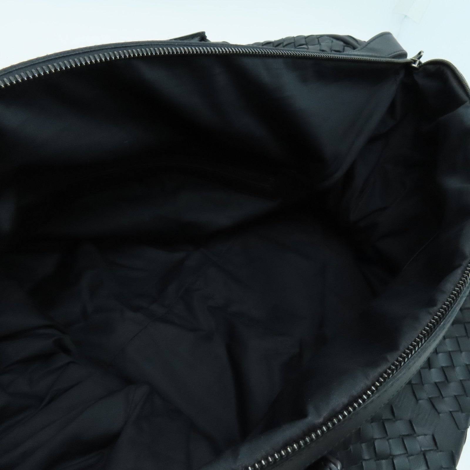 BOTTEGA VENETA Cowhide Leather Boston Bag Handle Bag Black